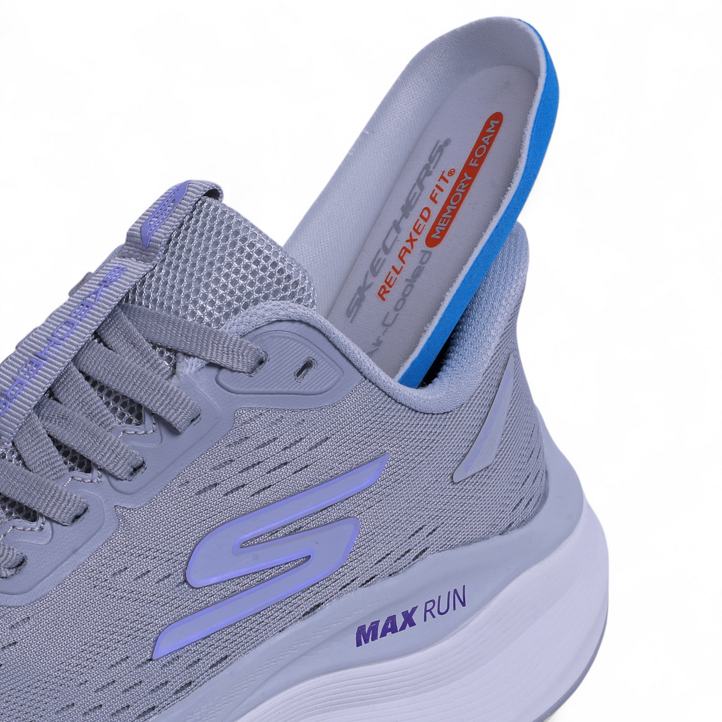 SKECHERS MAX-RUN SLIP-INS – Comfort & Performance - W5 - in Grey×purble