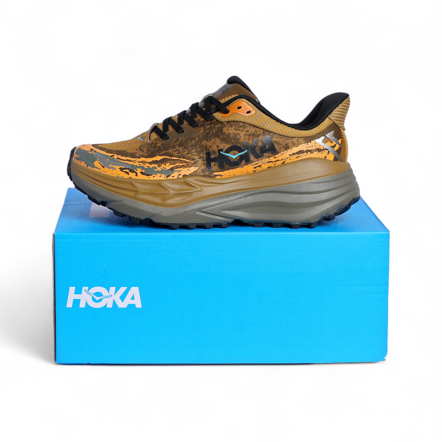 HOKA Stinson 7 – Maximum Cushioning Trail Running Shoes HS - in Olive×orange