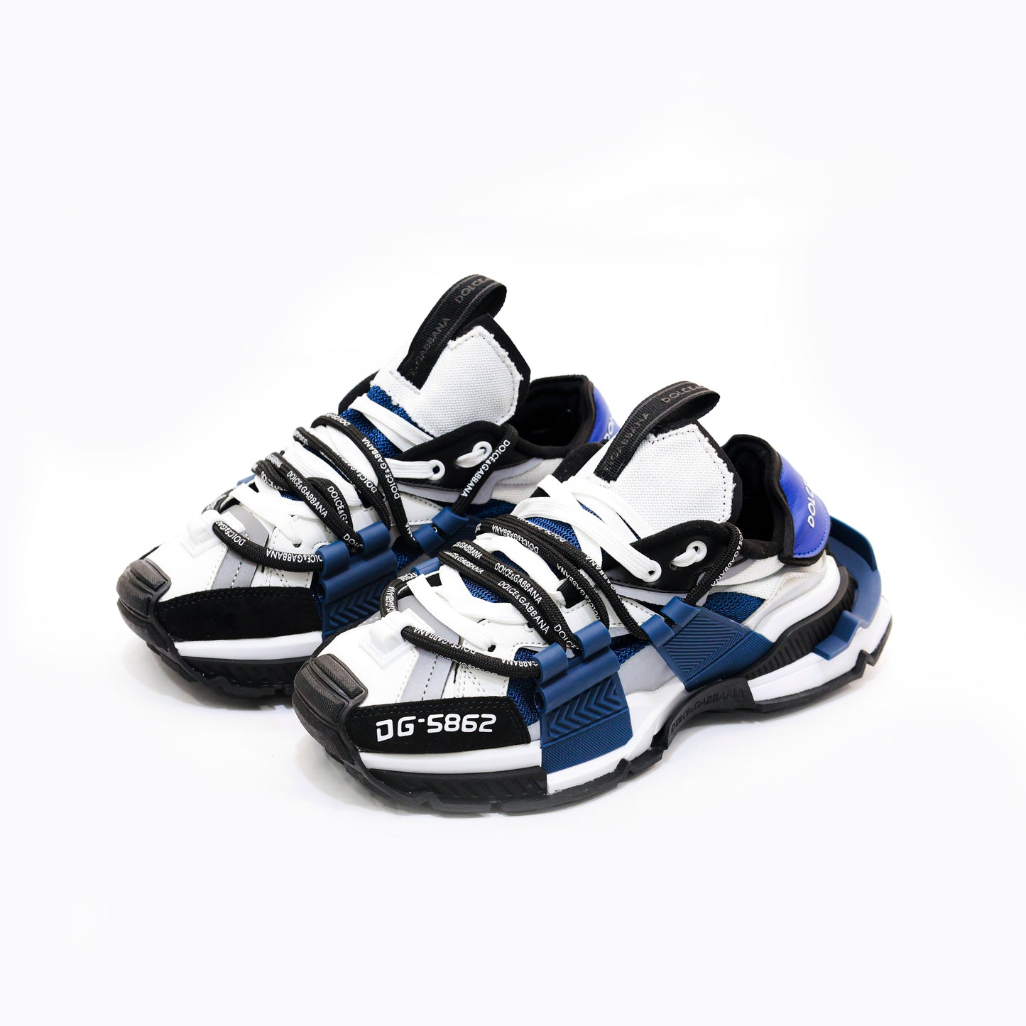 Men’s Dolce & Gabbana Low Top Space Lace Up Sneakers DG - in white×blue