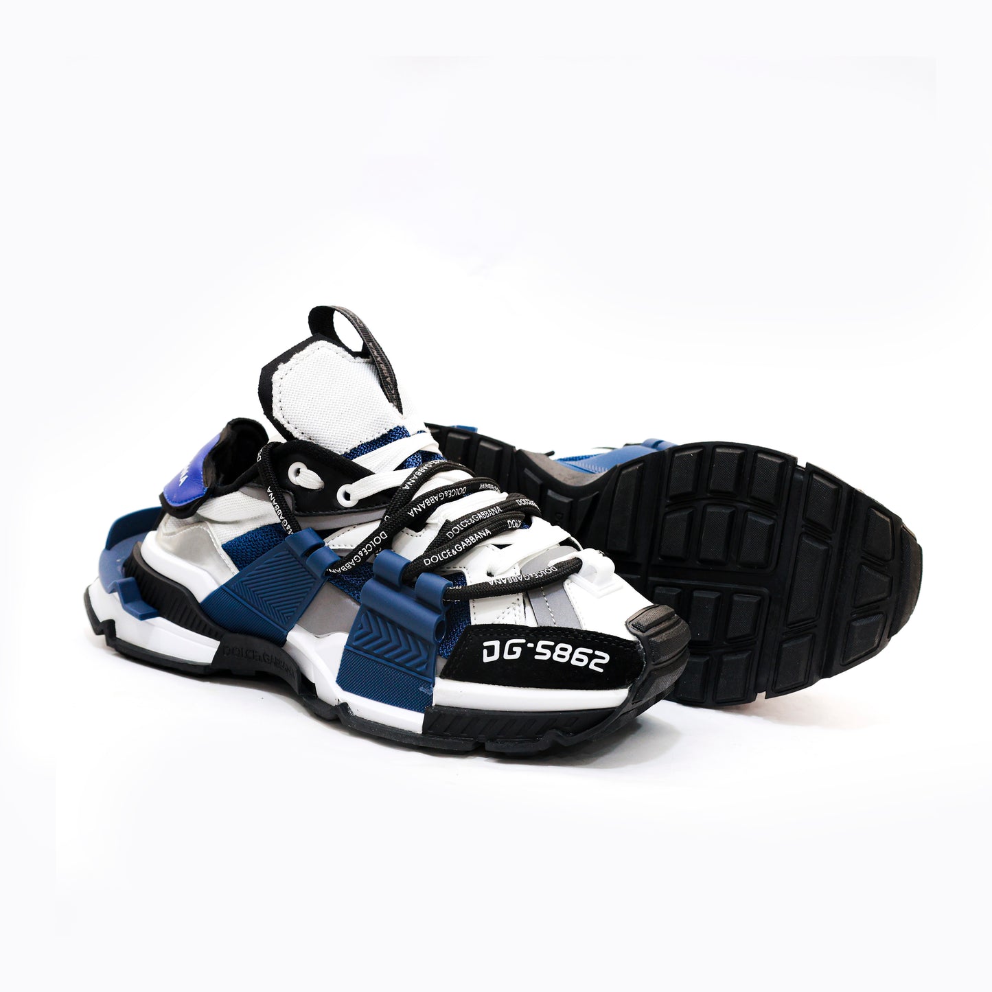 Men’s Dolce & Gabbana Low Top Space Lace Up Sneakers DG - in white×blue