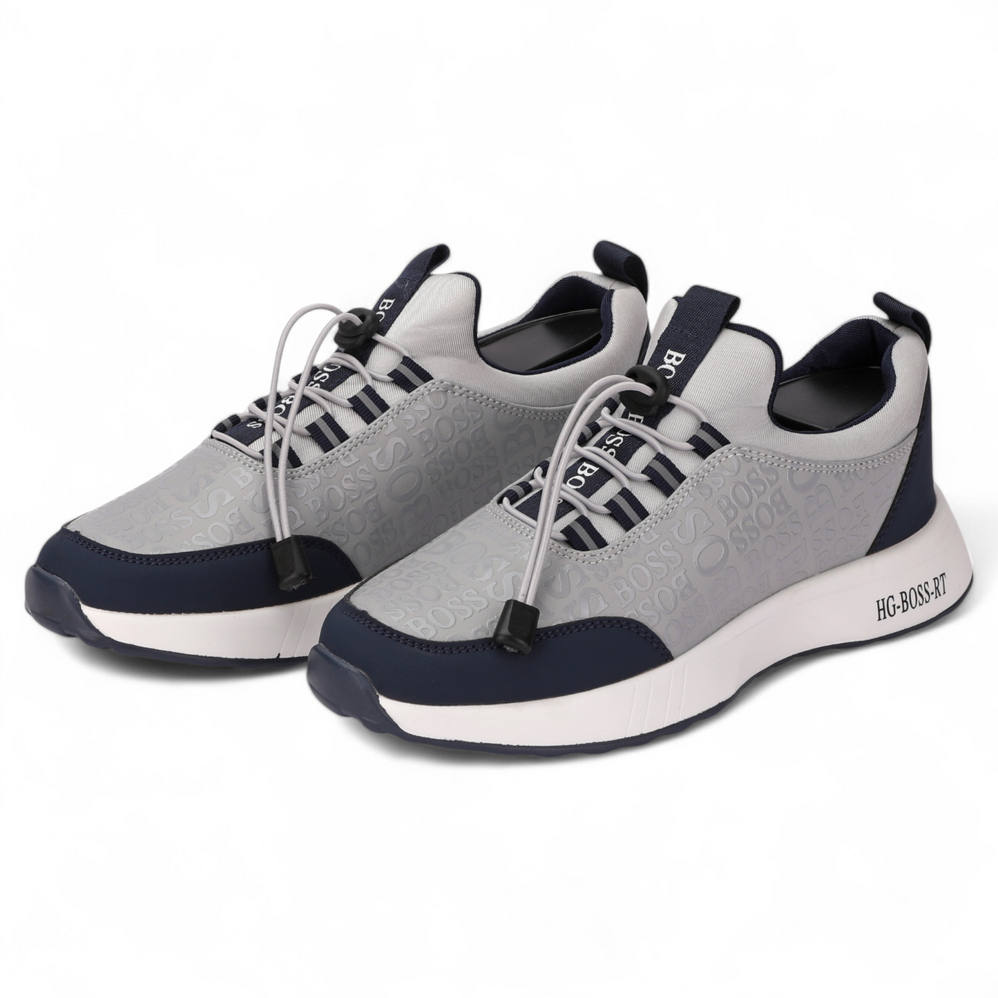 Boss men's casual sneakers KL - in grey×navy