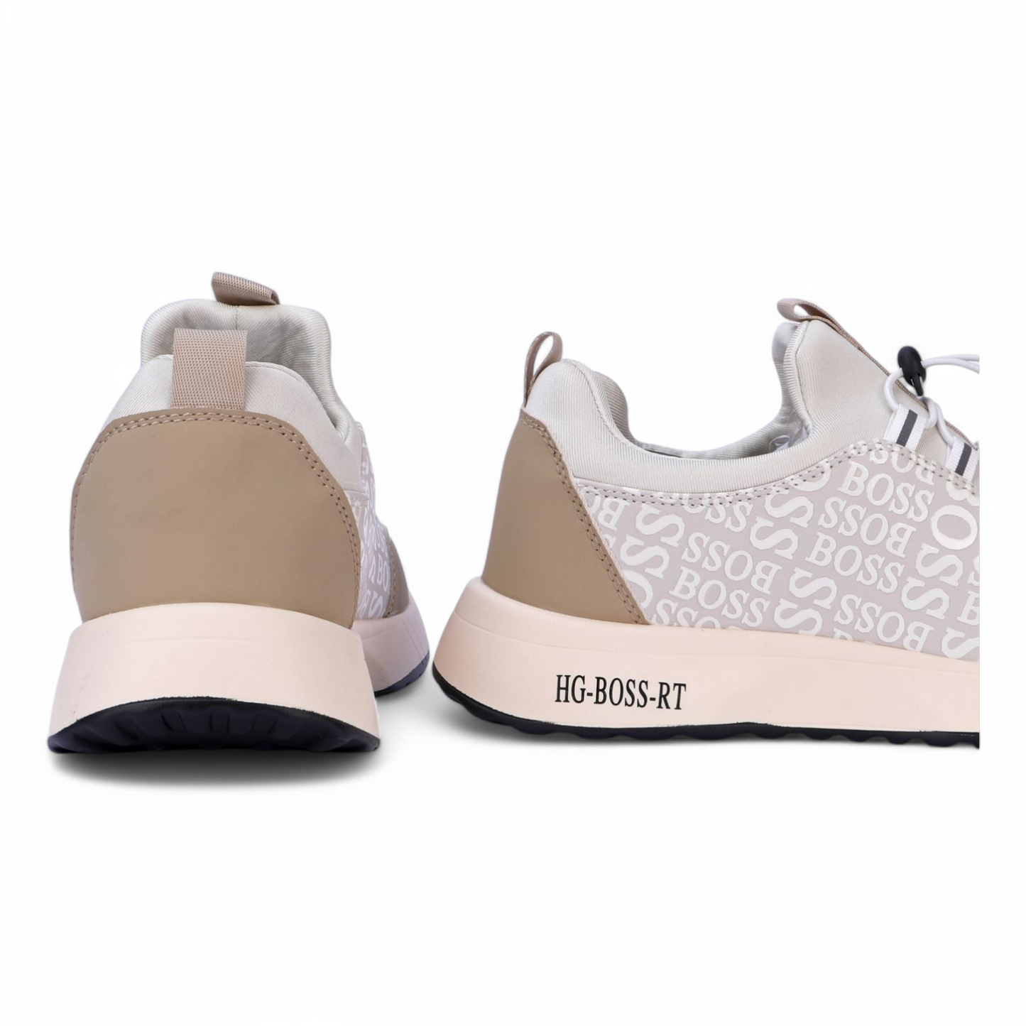 Boss men's casual sneakers KL - in white×beige