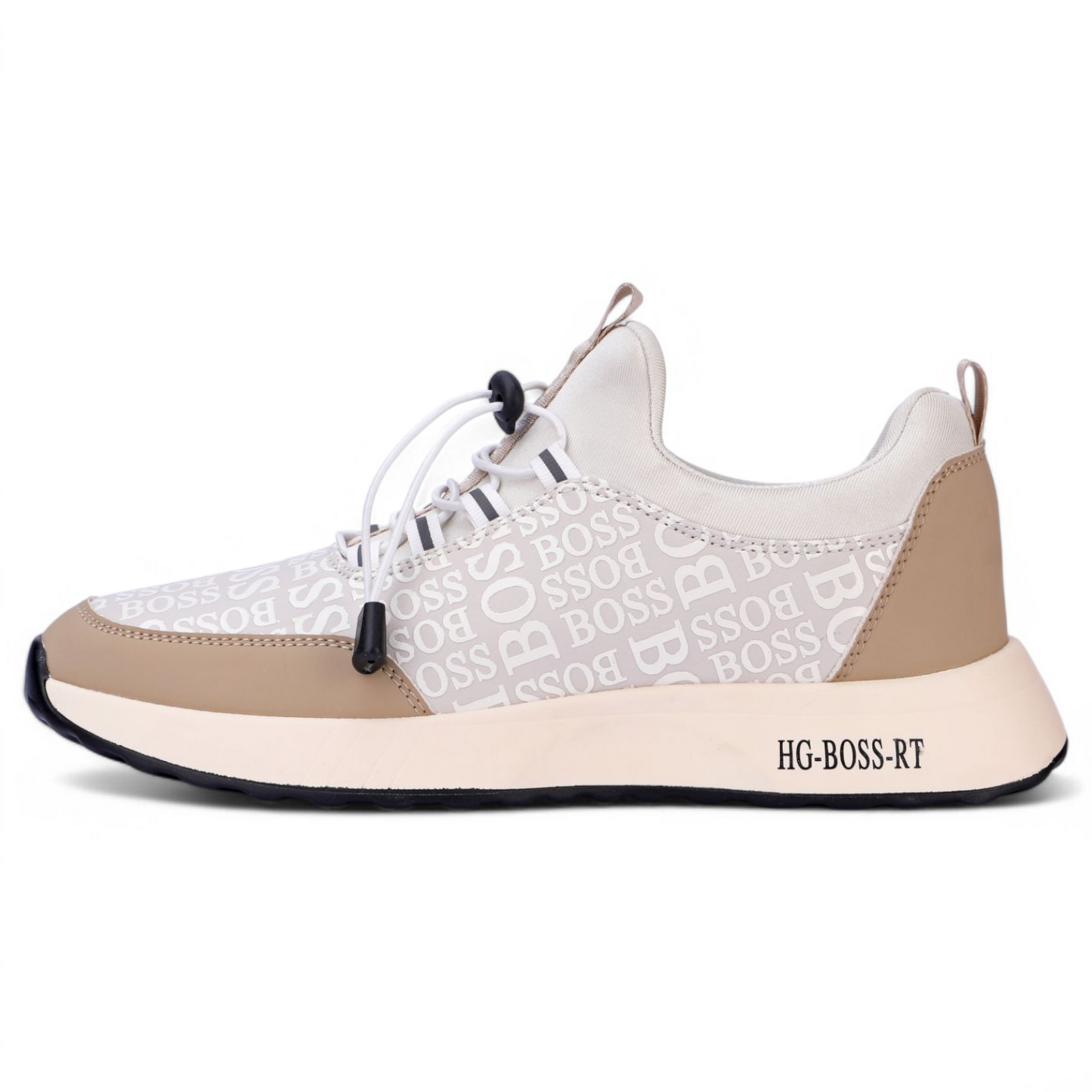 Boss men's casual sneakers KL - in white×beige