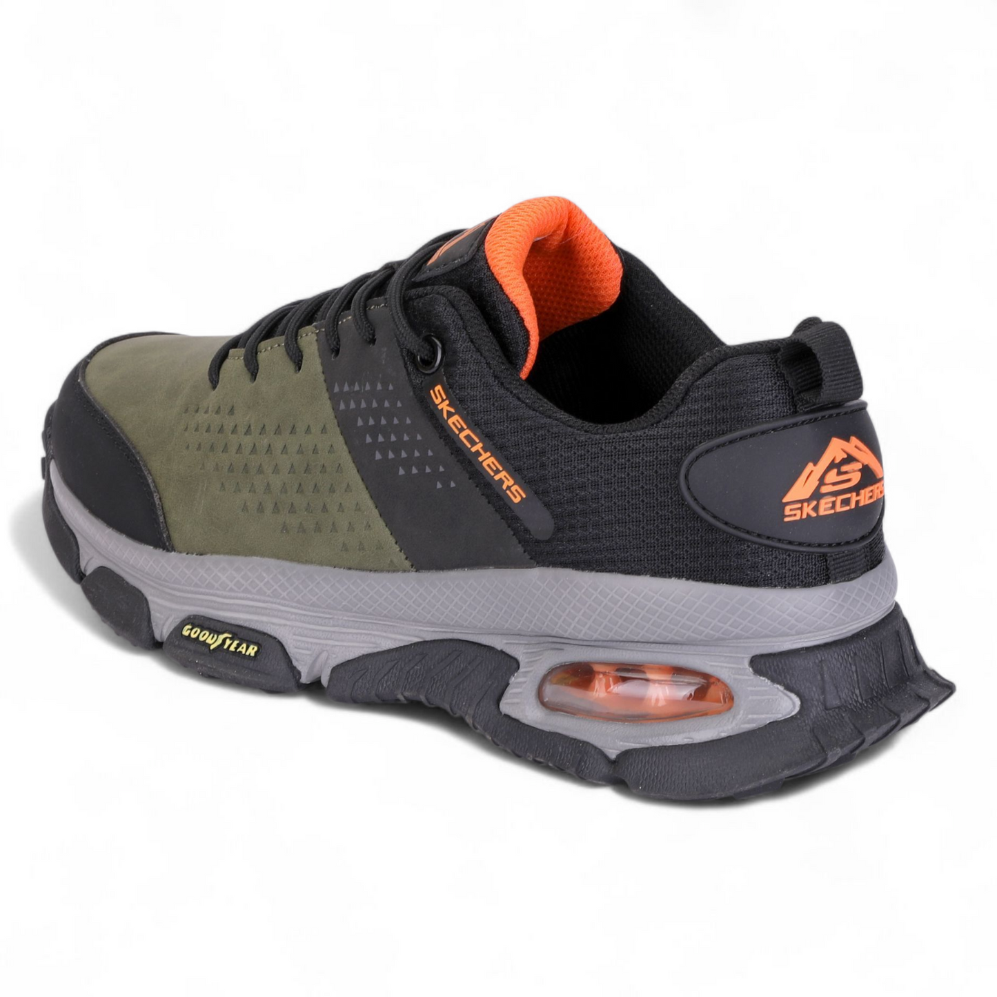 Skechers Men Solid Goodyear Sole Lace-Up shoes HE - in Black×green