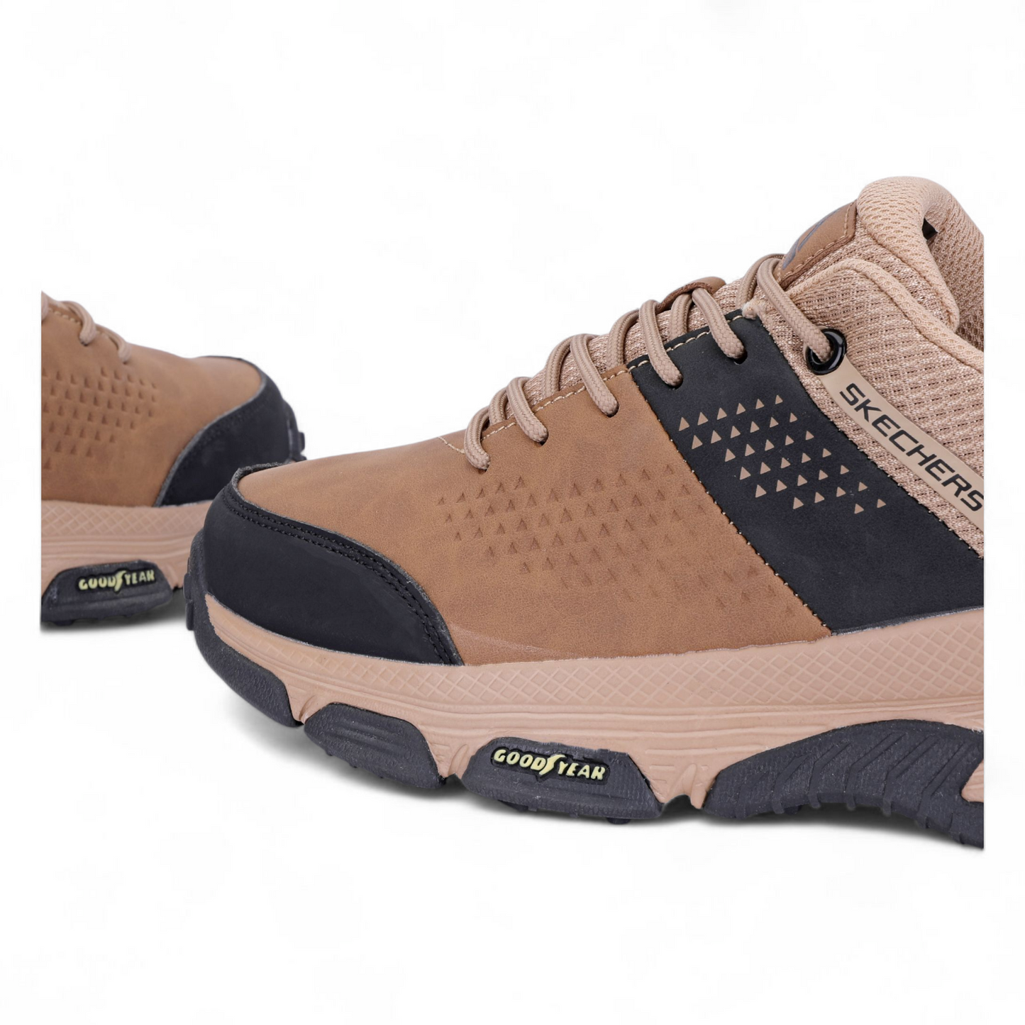 Skechers Men Solid Goodyear Sole Lace-Up shoes HE - in Beige