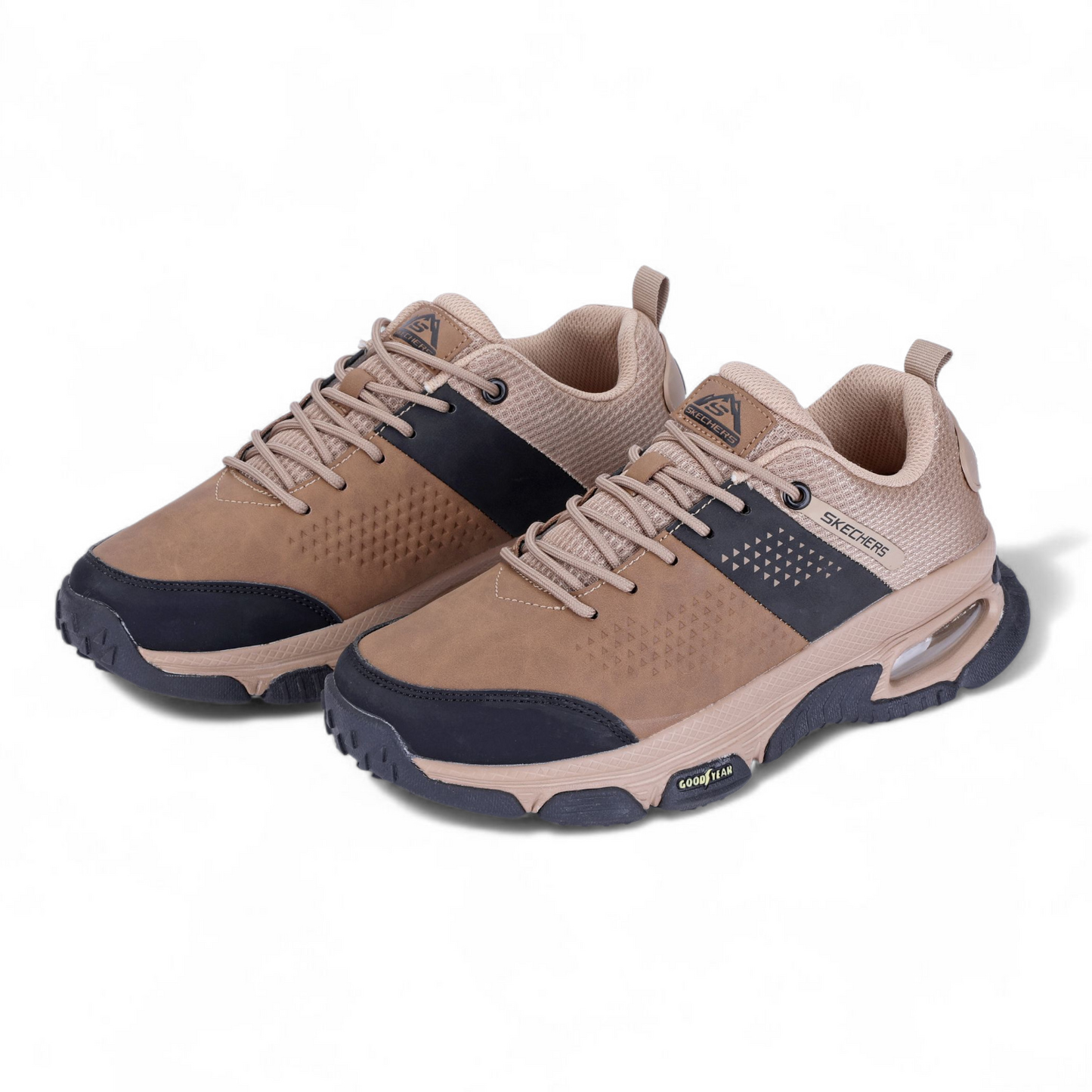 Skechers Men Solid Goodyear Sole Lace-Up shoes HE - in Beige