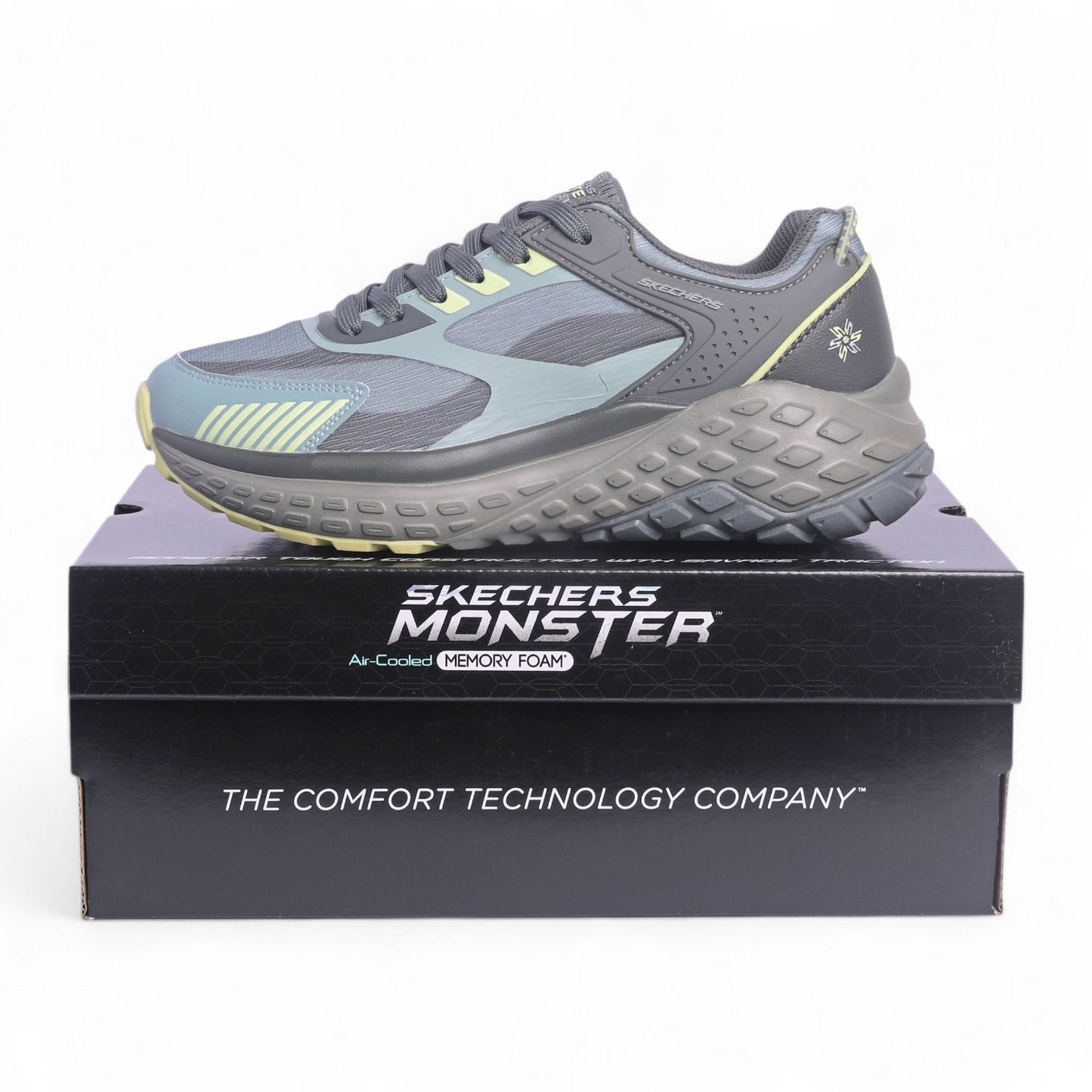 Skechers Mens Monster EVO Natural Multi color Casual Lace Up Shoe VO - in Gray