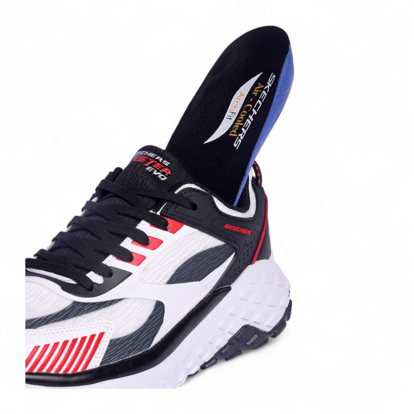 Skechers Mens Monster EVO Natural Multi color Casual Lace Up Shoe VO - in White