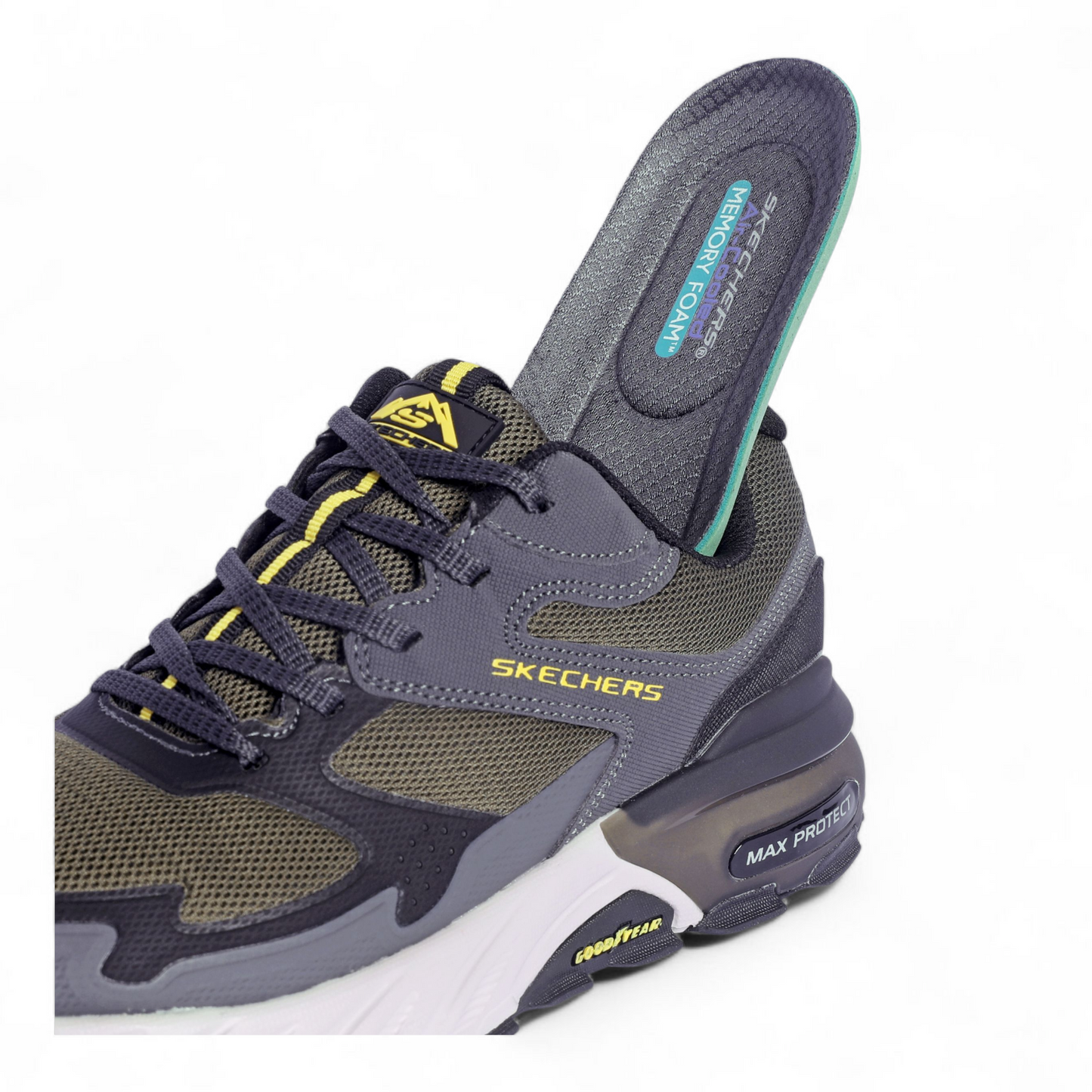 Skechers Max Protect Goodyear Sole SD - in Green×gray