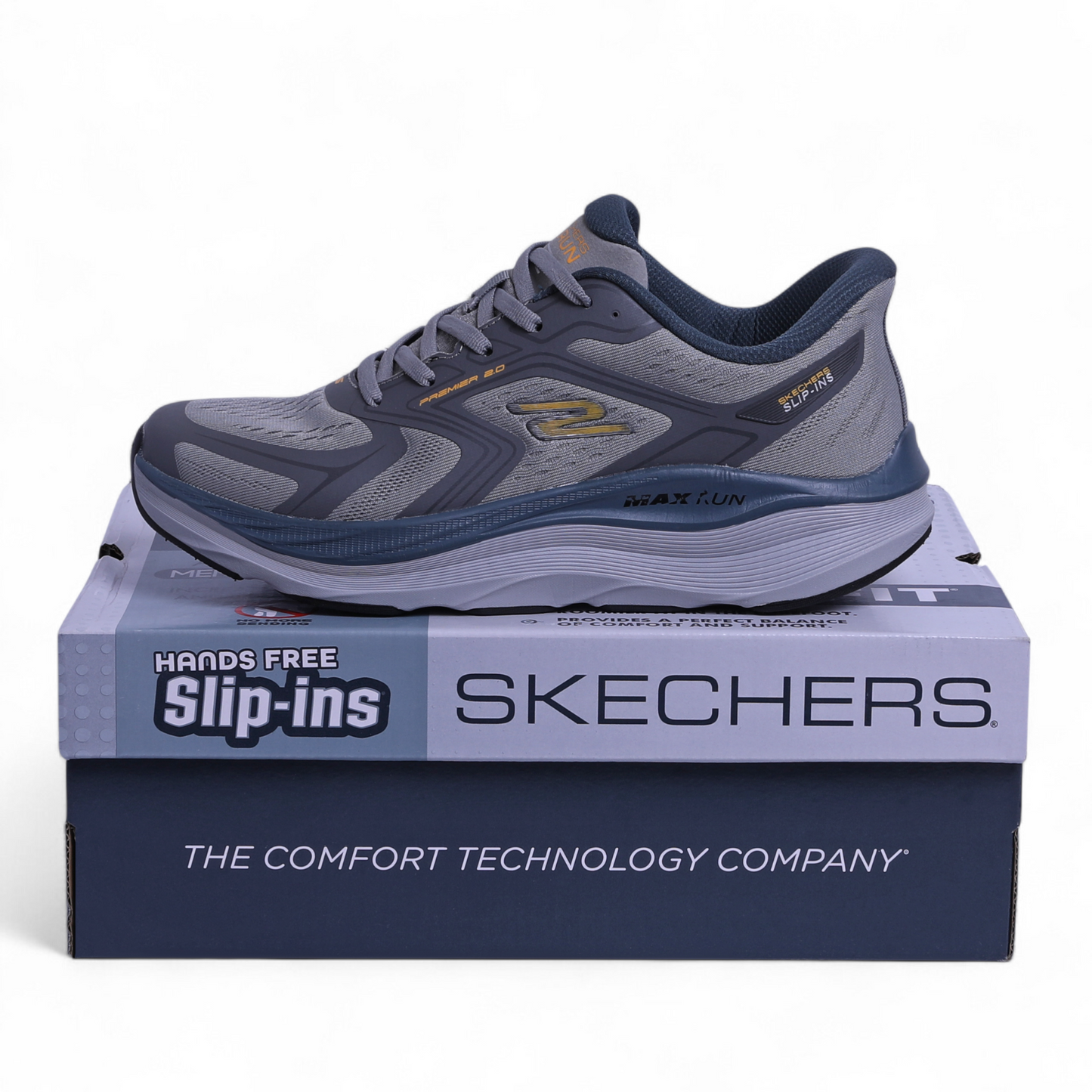 Skechers GO RUN Max Slip‑In – Comfort Meets Performance - DK - in Grey