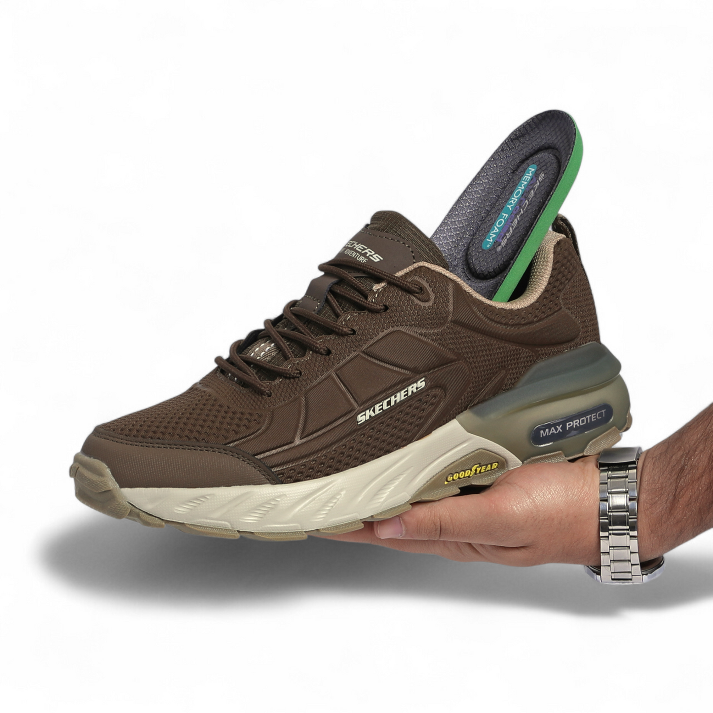 Skechers Max Protect Goodyear Sole - NC - in Brown