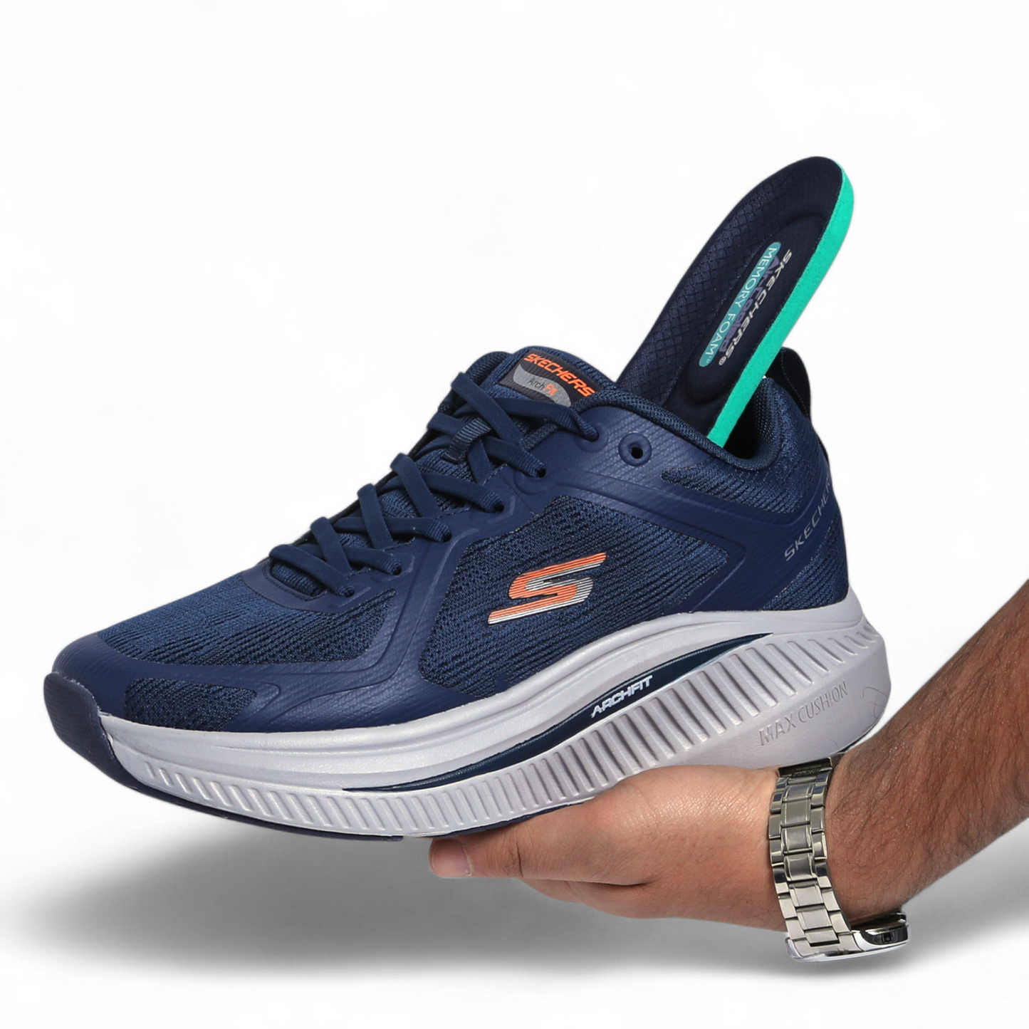 Skechers Go Run Max Cushioning Arch Fit – Superior Comfort & Support - CU - in Navy