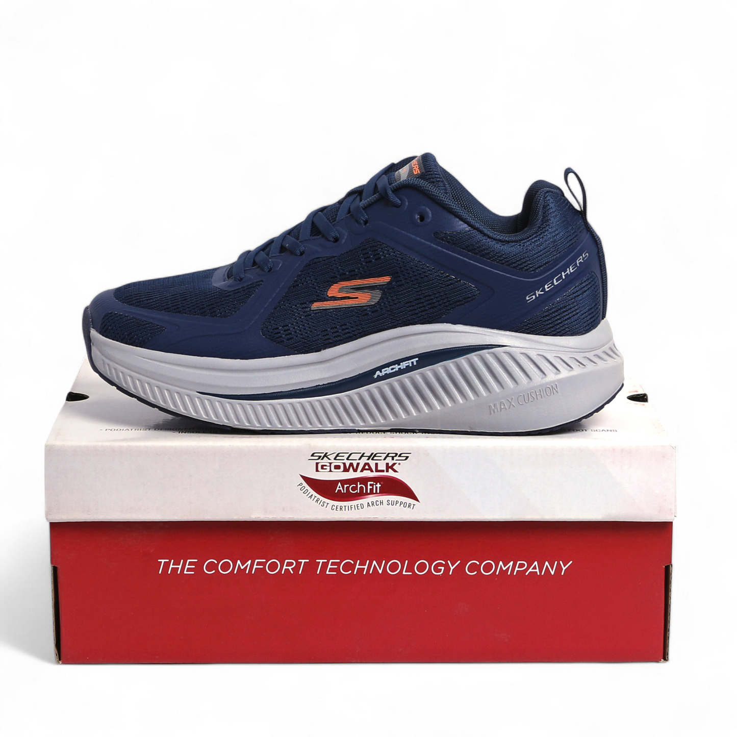 Skechers Go Run Max Cushioning Arch Fit – Superior Comfort & Support - CU - in Navy