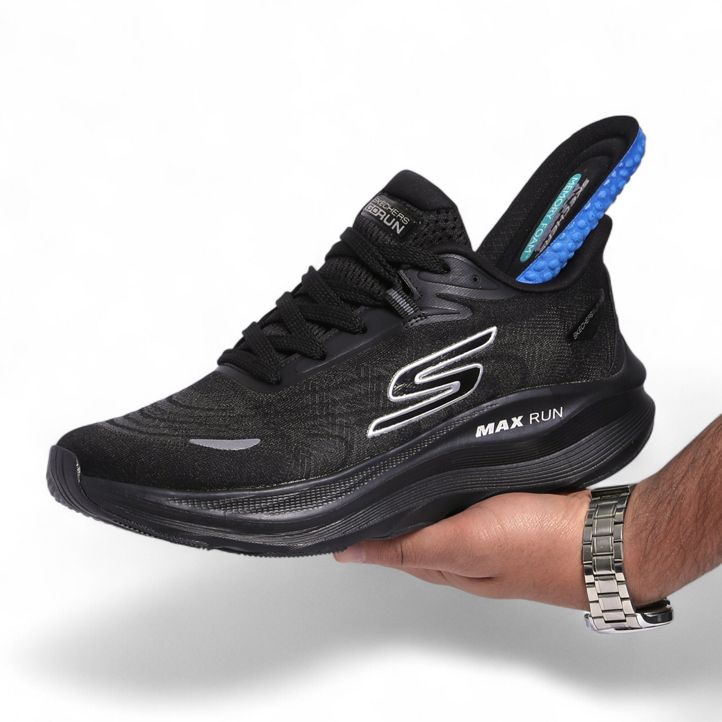 SKECHERS MAX-RUN SLIP-INS –  Comfort & Performance - Fi - in Black