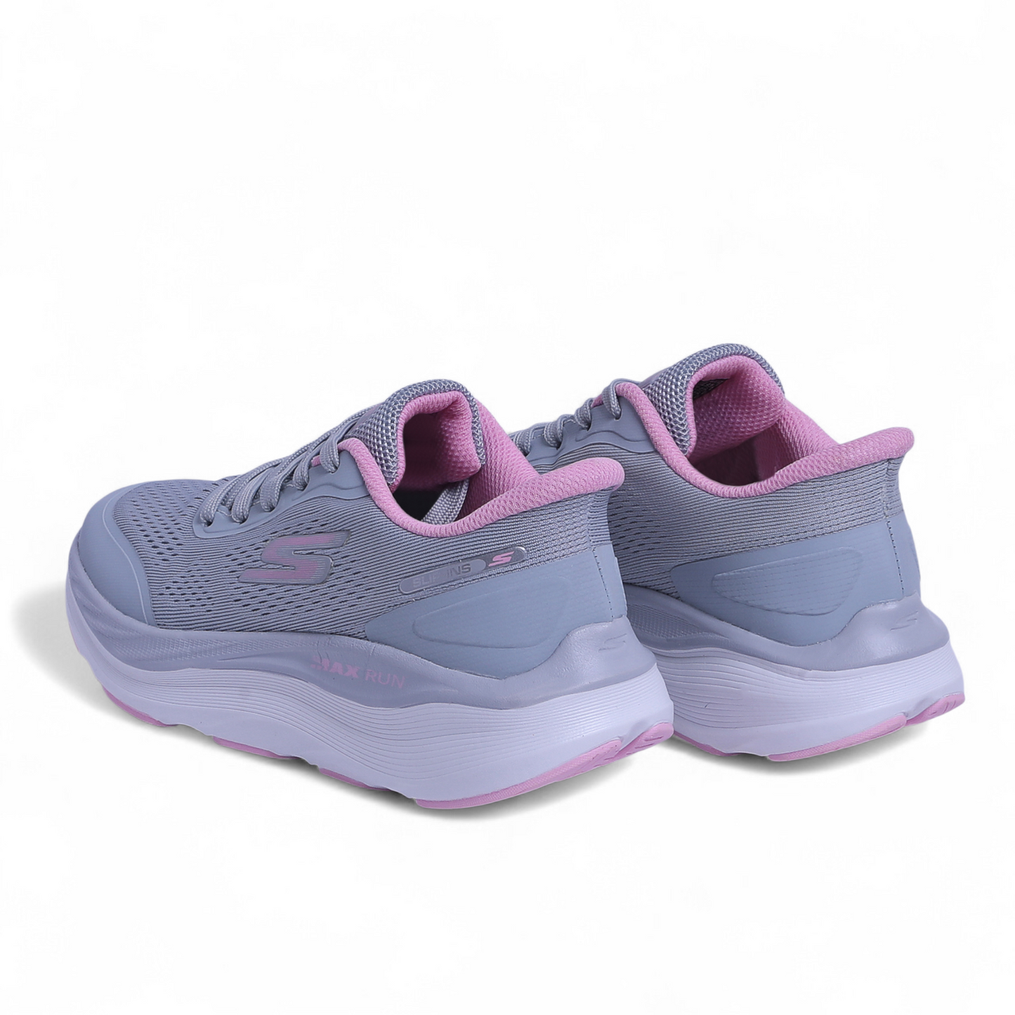 SKECHERS MAX-RUN SLIP-INS –  Comfort & Performance - W5 - in Grey×pink