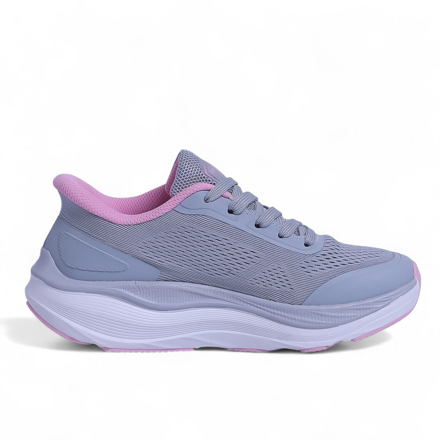SKECHERS MAX-RUN SLIP-INS –  Comfort & Performance - W5 - in Grey×pink