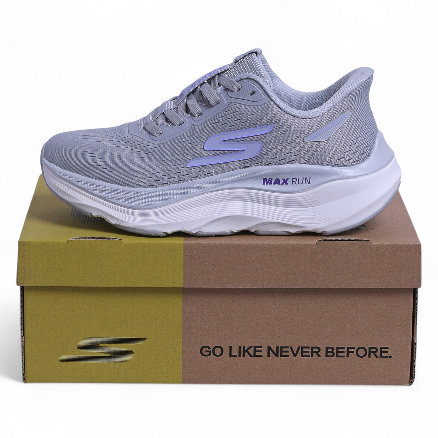 SKECHERS MAX-RUN SLIP-INS –  Comfort & Performance - W5 - in Grey×purble