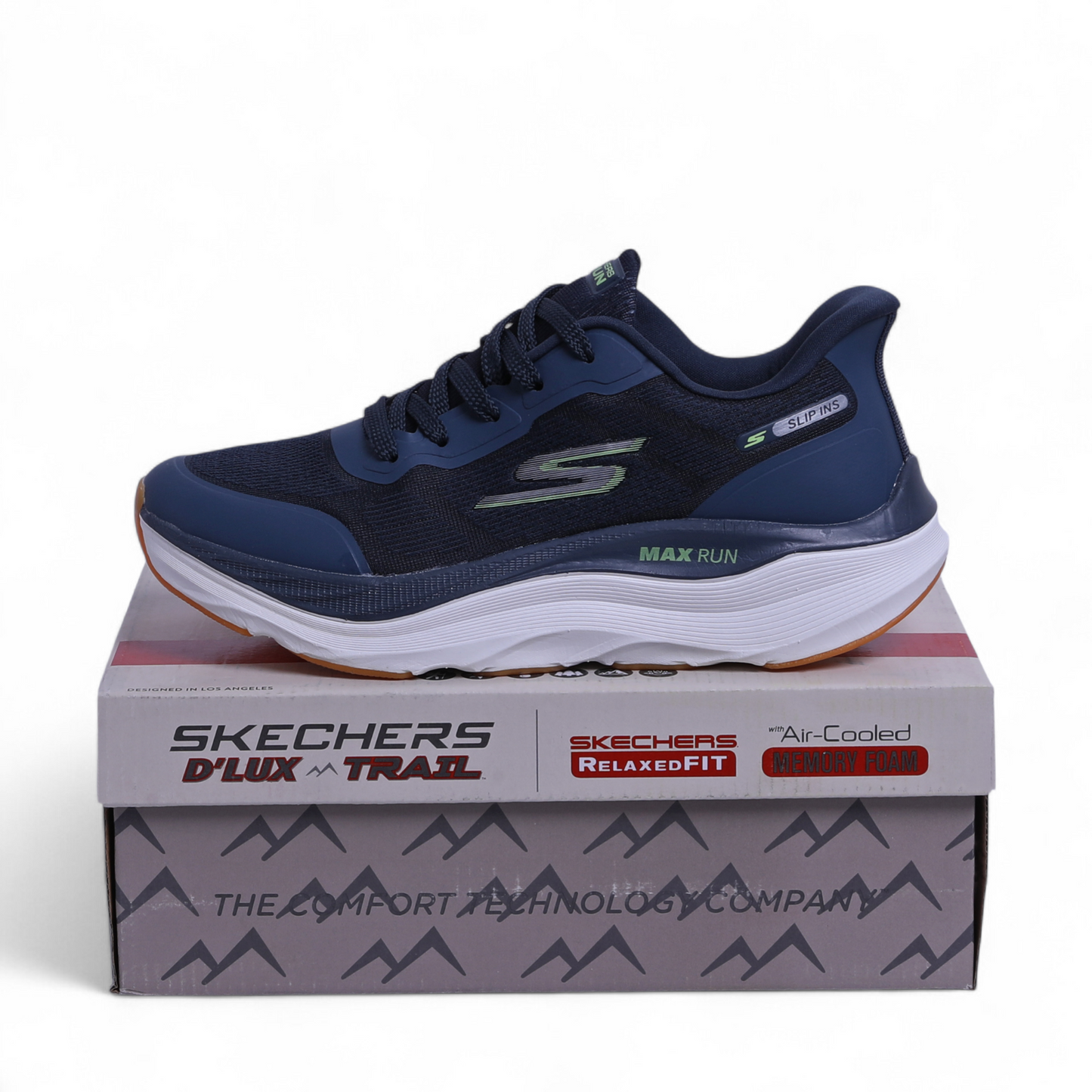 SKECHERS MAX-RUN SLIP-INS –  Comfort & Performance - GR - in Navy