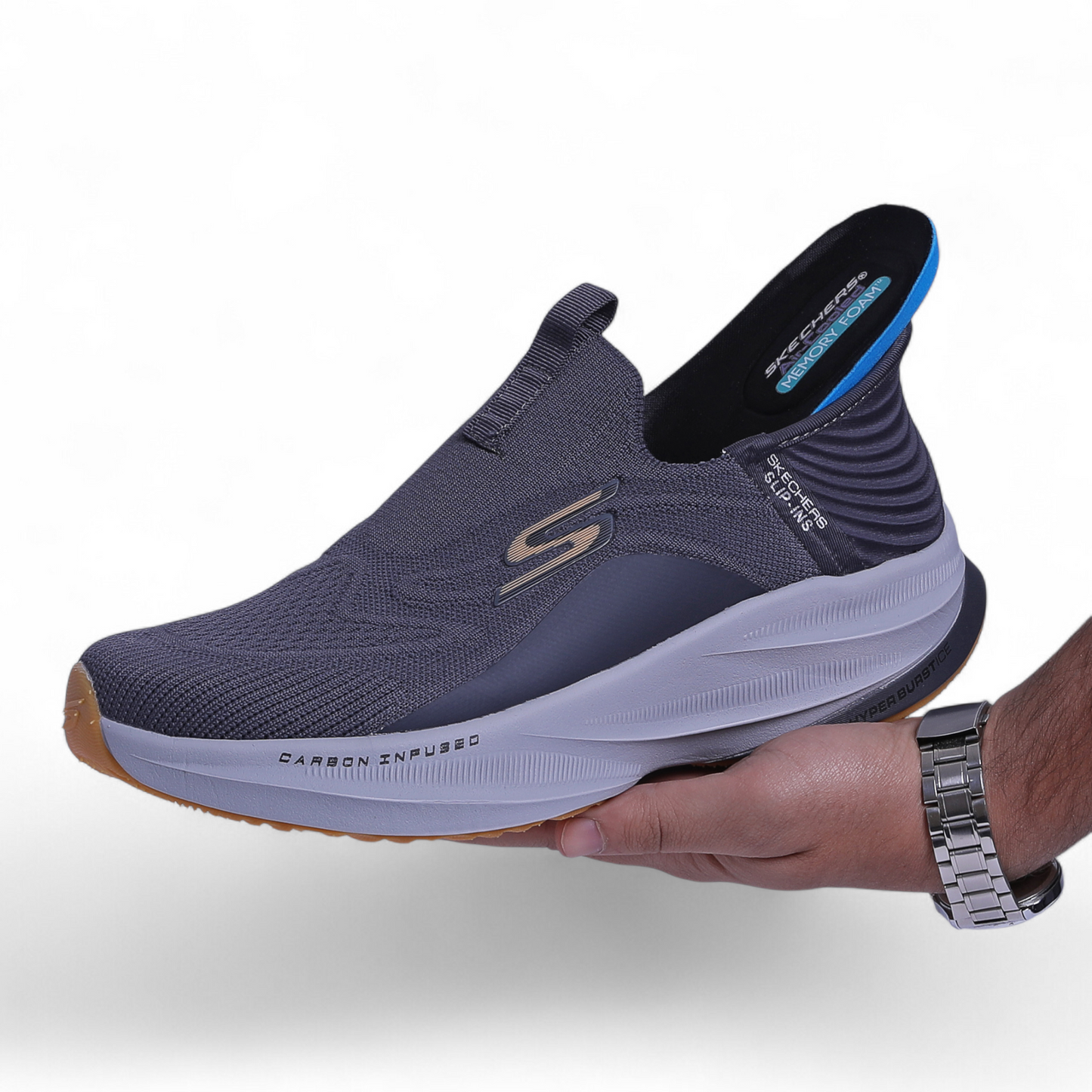 Skechers Slip-Ins – Hyper Burst • Carbon Infused • Goodyear HyperArc Comfort - S4 - in Dark grey