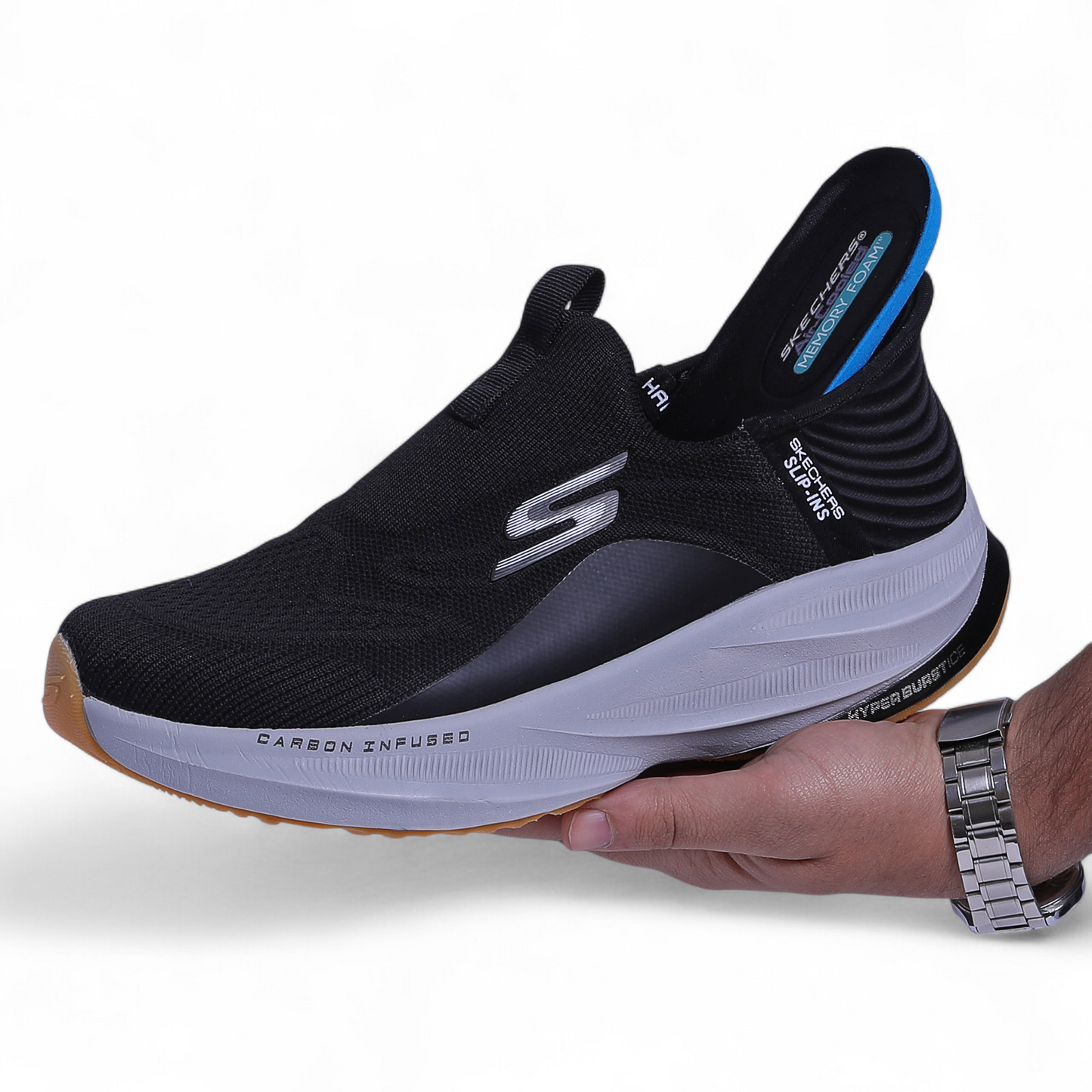 Skechers Slip-Ins – Hyper Burst • Carbon Infused • Goodyear HyperArc Comfort - S4 - in Black