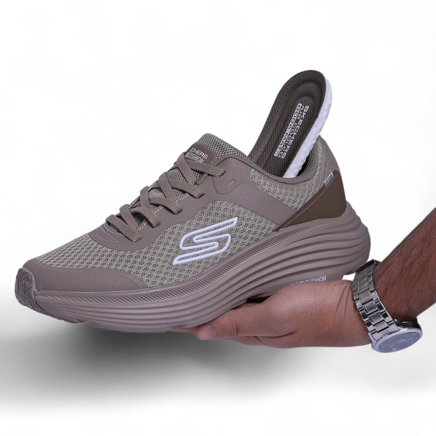 Skechers Max Cushioning Elite – Air-Cooled Goga Mat Comfort - AF - in Beige