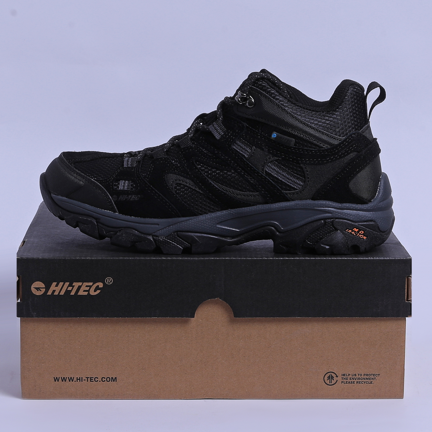 HI-TEC Ravus Mid Hiking Boots for Men – Reliable Support for Every Trail - Hi - in black