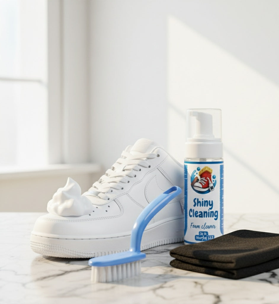 Shiny Cleaning Foam Shoe Cleaner – 150 ml (With Brush & Cloth Set)