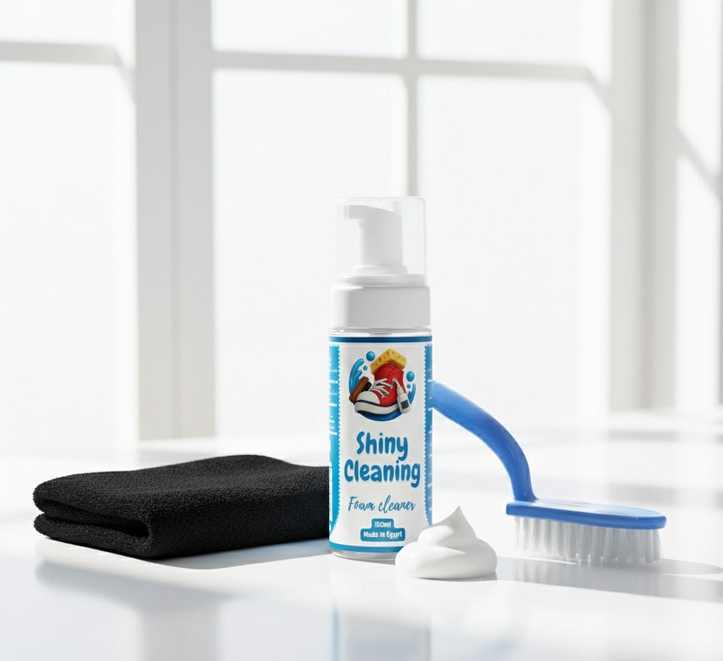 Shiny Cleaning Foam Shoe Cleaner – 150 ml (With Brush & Cloth Set)