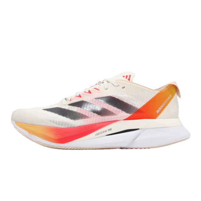 Adidas Adizero Boston 12 - Performance Running Shoes - TON - in White×orange