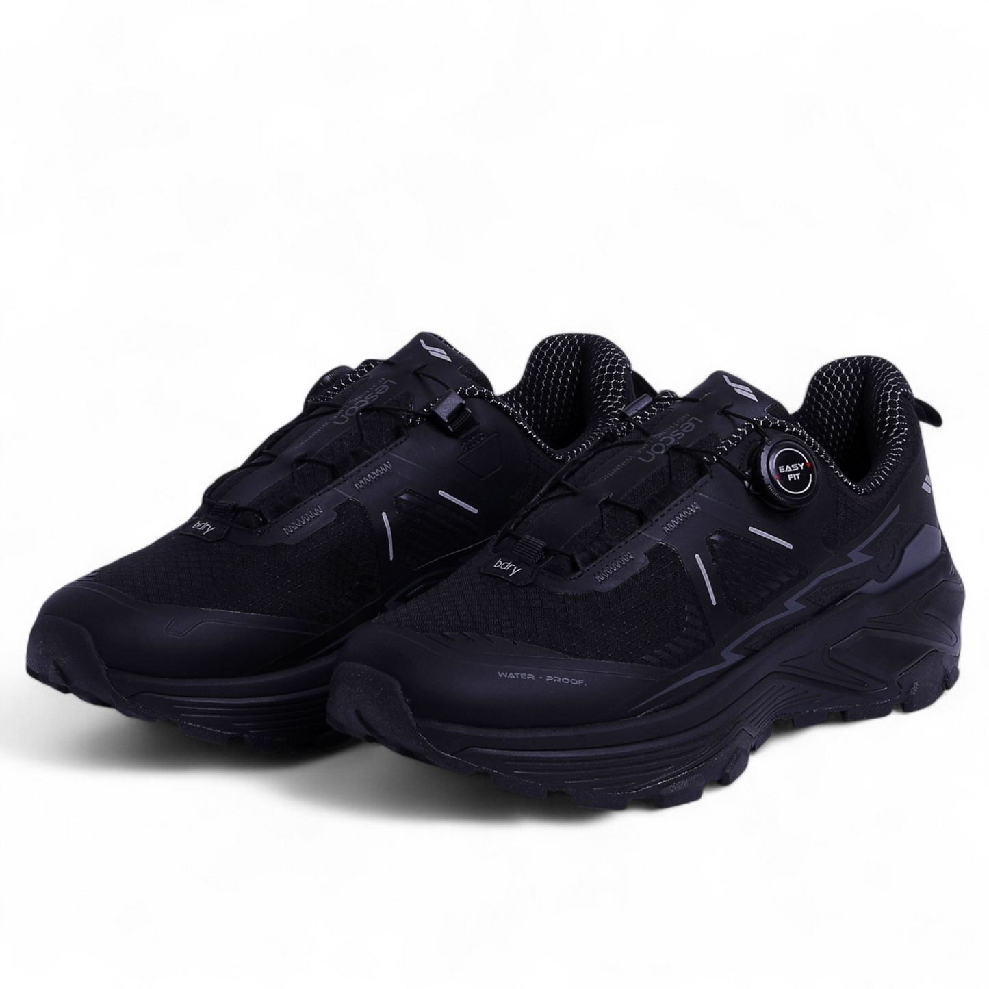 LESCON Waterproof Easy Fit Sneakers – Comfort Meets All-Weather Performance  - LES - in Black
