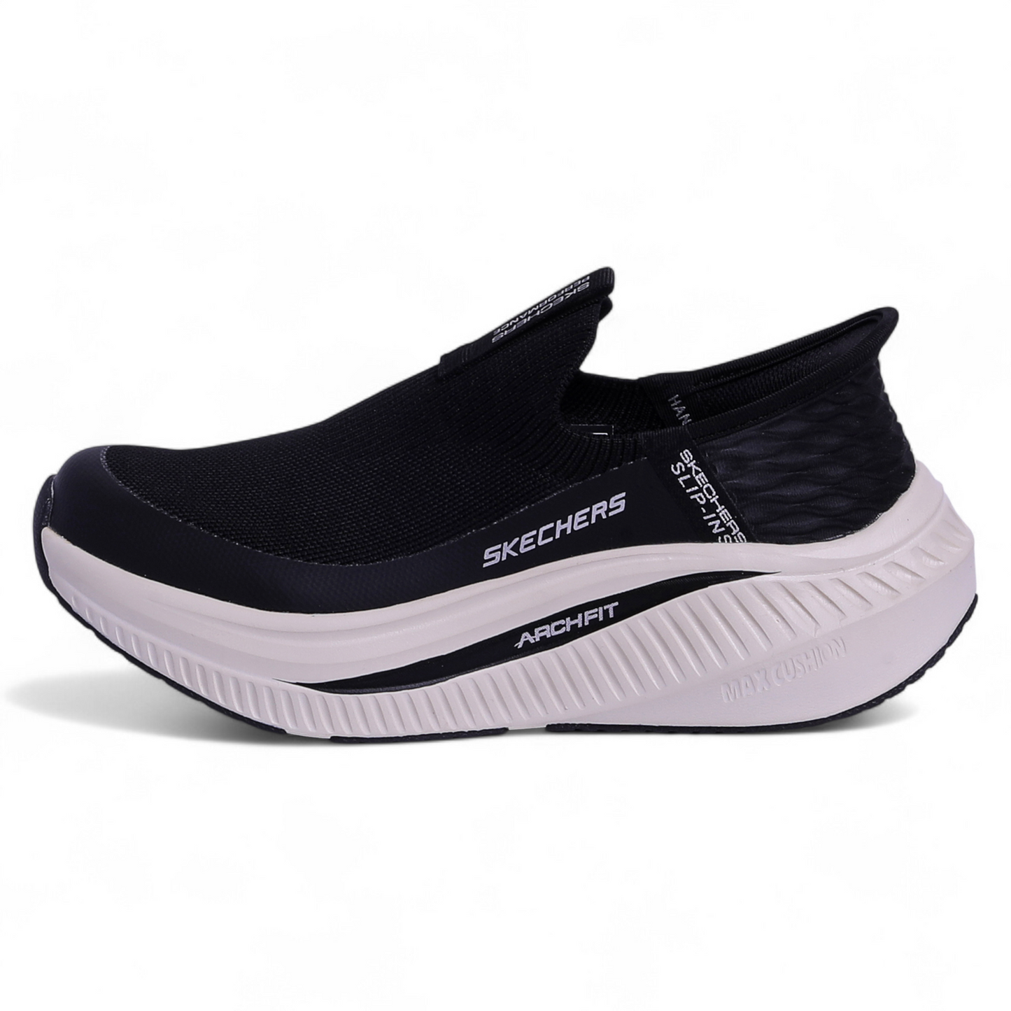 Skechers Arch Fit Max Cushion Slip-Ins – All-Day Comfort with Easy Slip-In Design - ERS - in Black