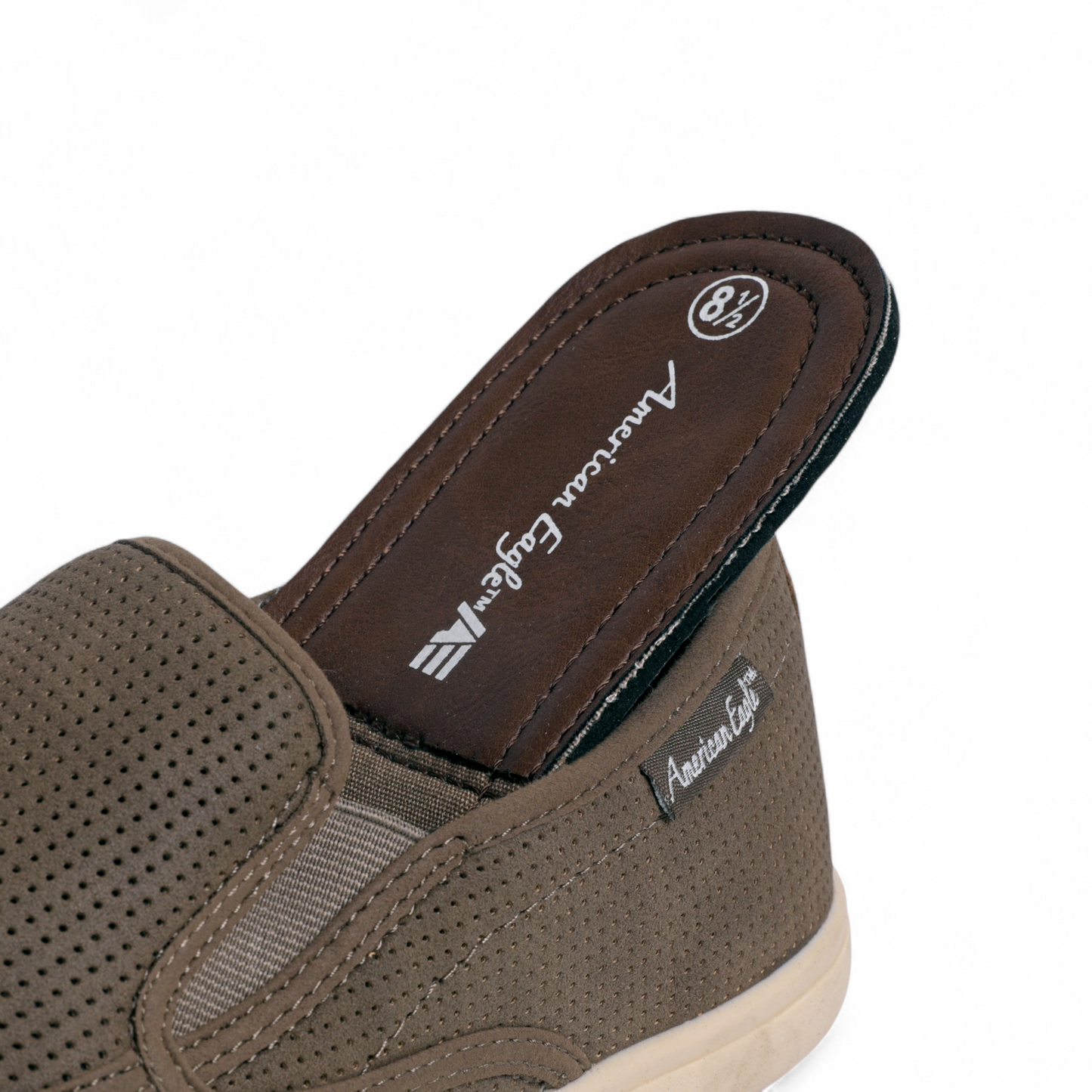 Men’s Perforated Slip-On Casual Shoes – Lightweight & Everyday Comfort - IN - in Brown