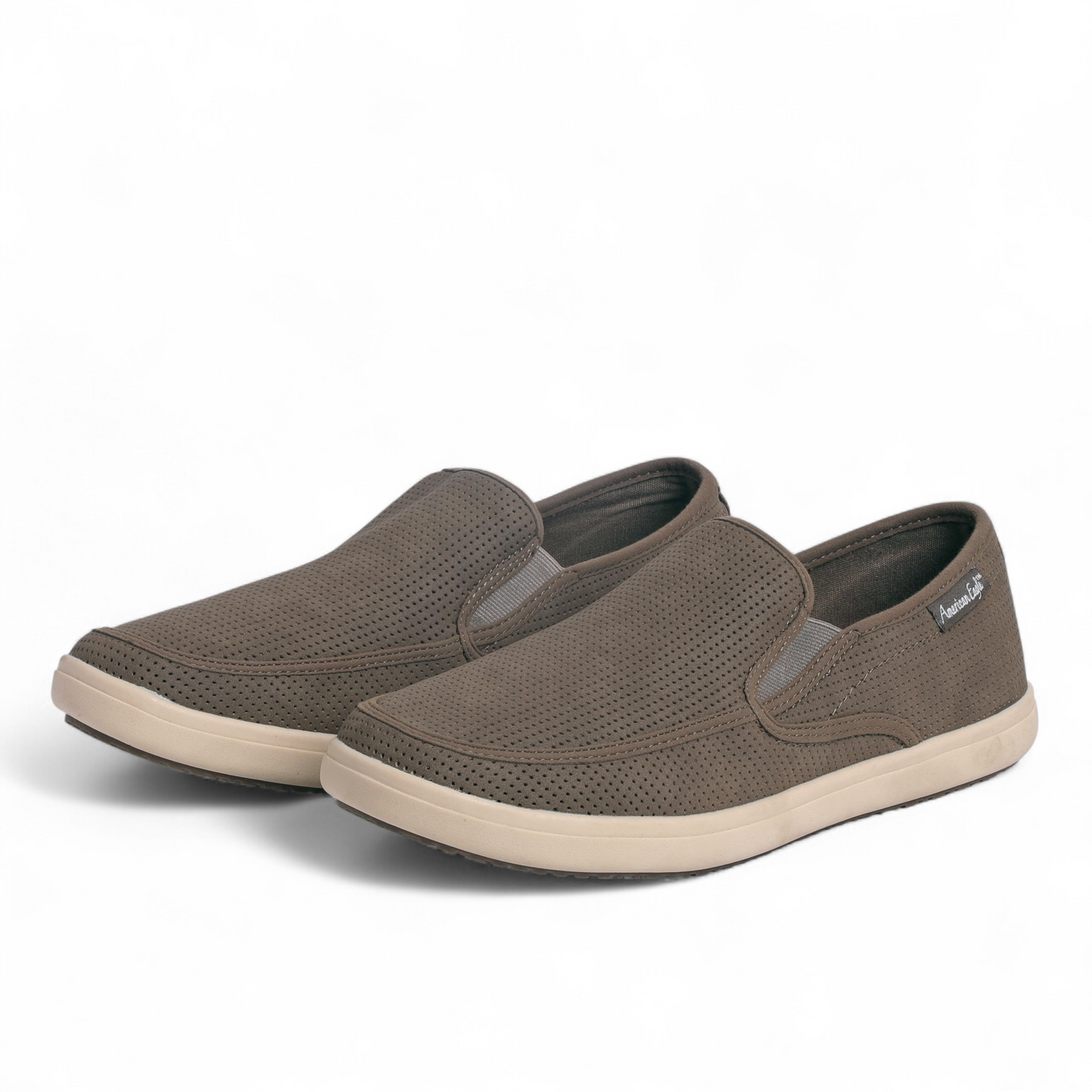 Men’s Perforated Slip-On Casual Shoes – Lightweight & Everyday Comfort - IN - in Brown