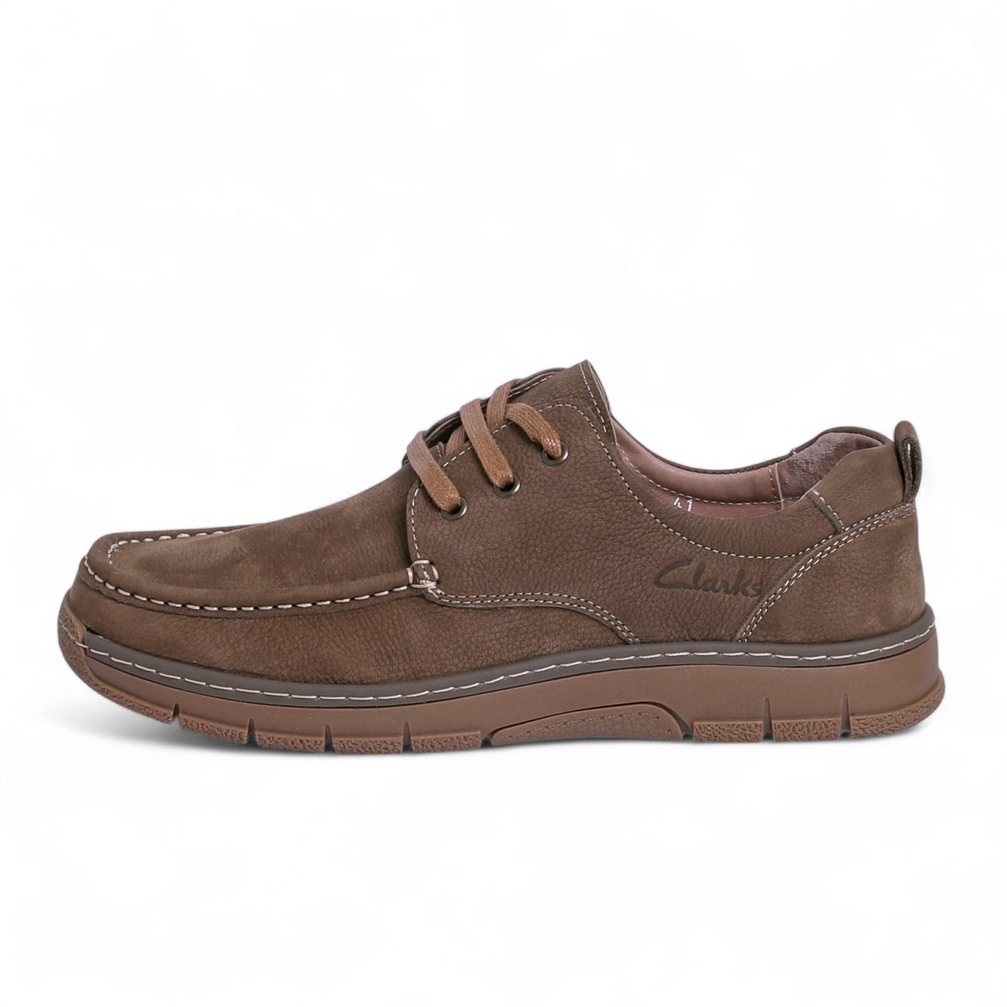 Clarks-Inspired Casual Leather Shoes – Classic Comfort & Timeless Style - AKS - in Havana