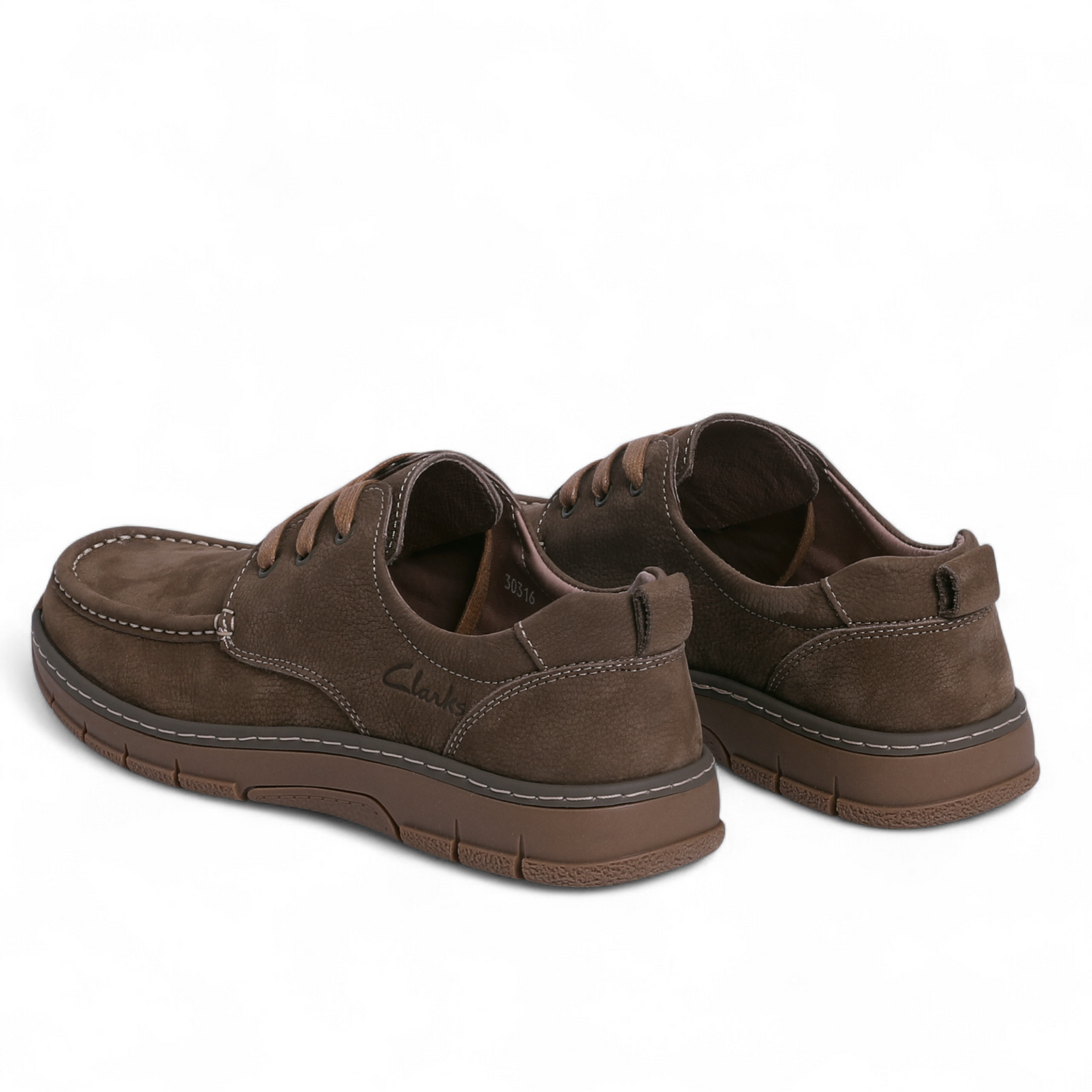 Clarks-Inspired Casual Leather Shoes – Classic Comfort & Timeless Style - AKS - in Havana