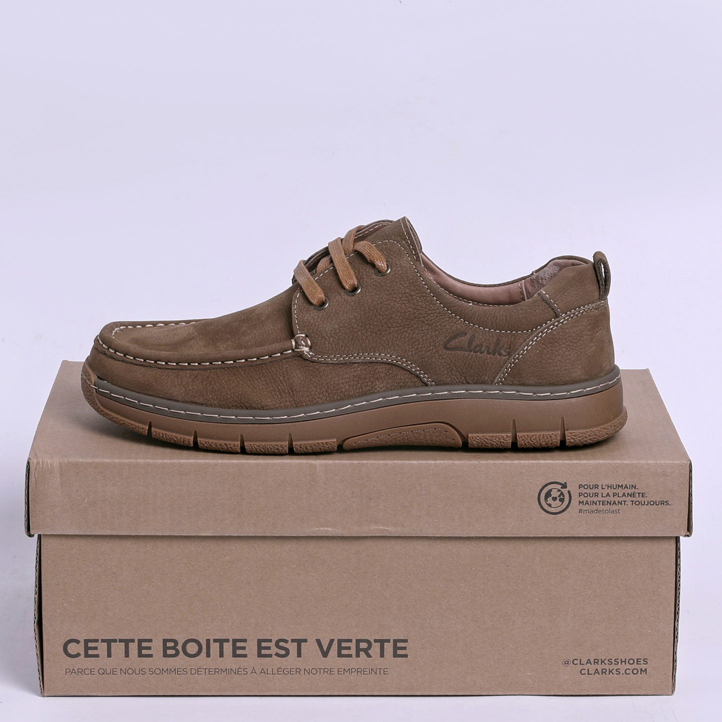 Clarks-Inspired Casual Leather Shoes – Classic Comfort & Timeless Style - AKS - in Havana
