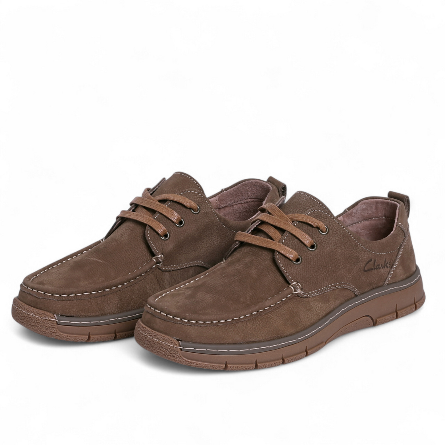 Clarks-Inspired Casual Leather Shoes – Classic Comfort & Timeless Style - AKS - in Havana
