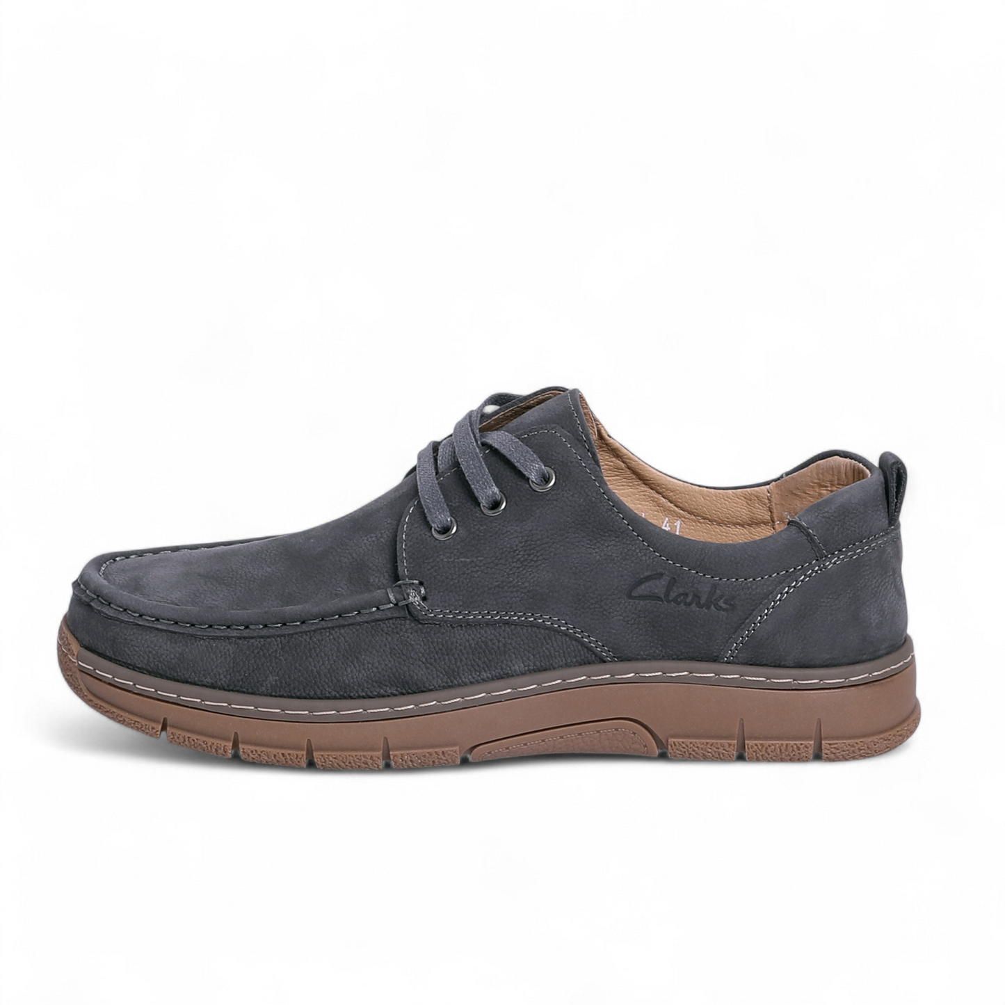 Clarks-Inspired Casual Leather Shoes – Classic Comfort & Timeless Style - AKS - in Grey