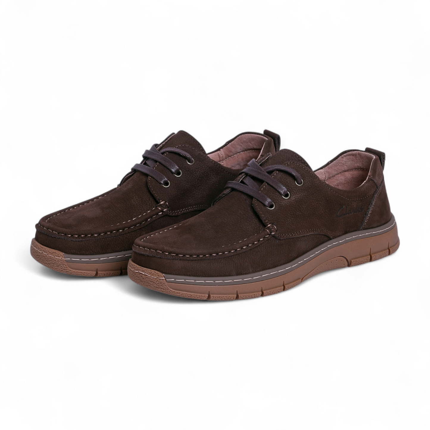 Clarks-Inspired Casual Leather Shoes – Classic Comfort & Timeless Style - AKS - in Brown