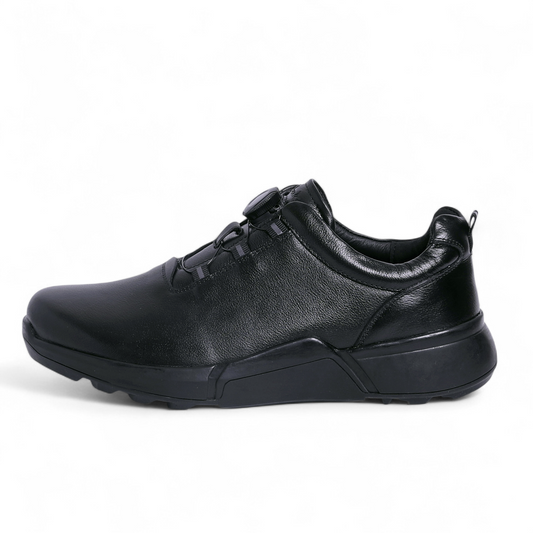 Clarks-Inspired Leather Dial-Fit Shoes – Smart Comfort with Easy Control - CLA - in Black
