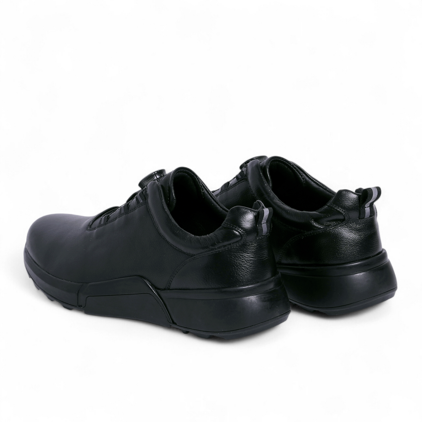 Clarks-Inspired Leather Dial-Fit Shoes – Smart Comfort with Easy Control - CLA - in Black