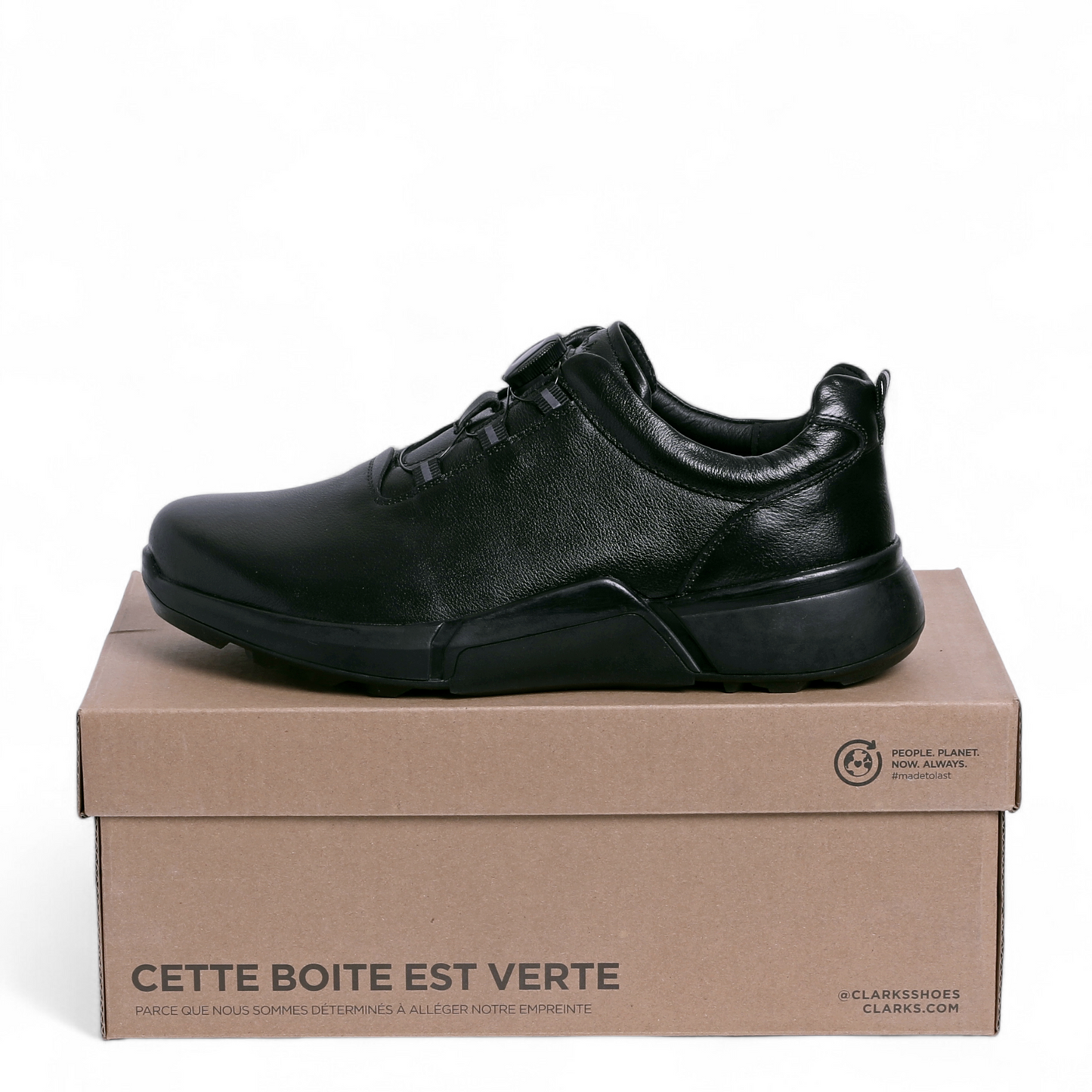 Clarks-Inspired Leather Dial-Fit Shoes – Smart Comfort with Easy Control - CLA - in Black