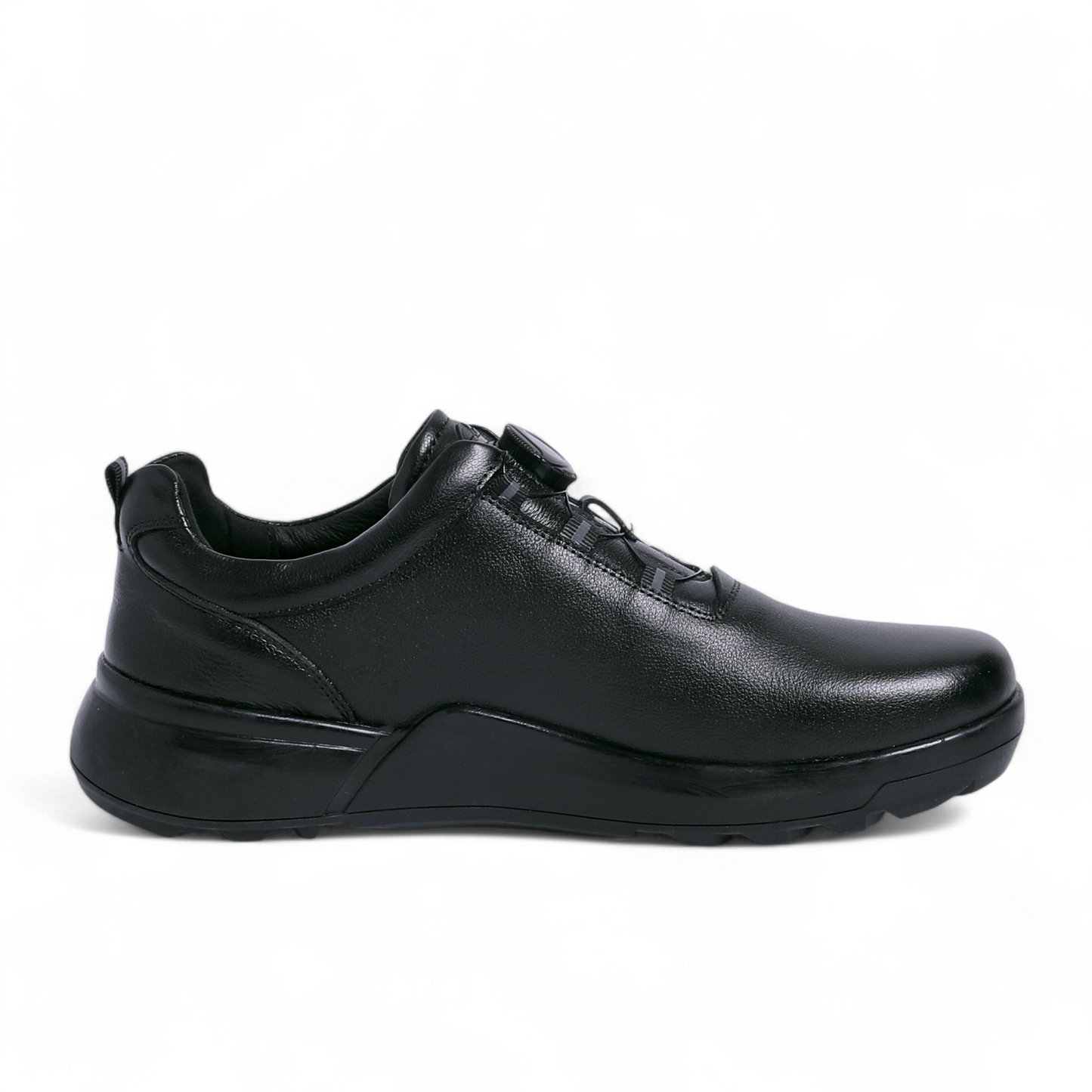 Clarks-Inspired Leather Dial-Fit Shoes – Smart Comfort with Easy Control - CLA - in Black