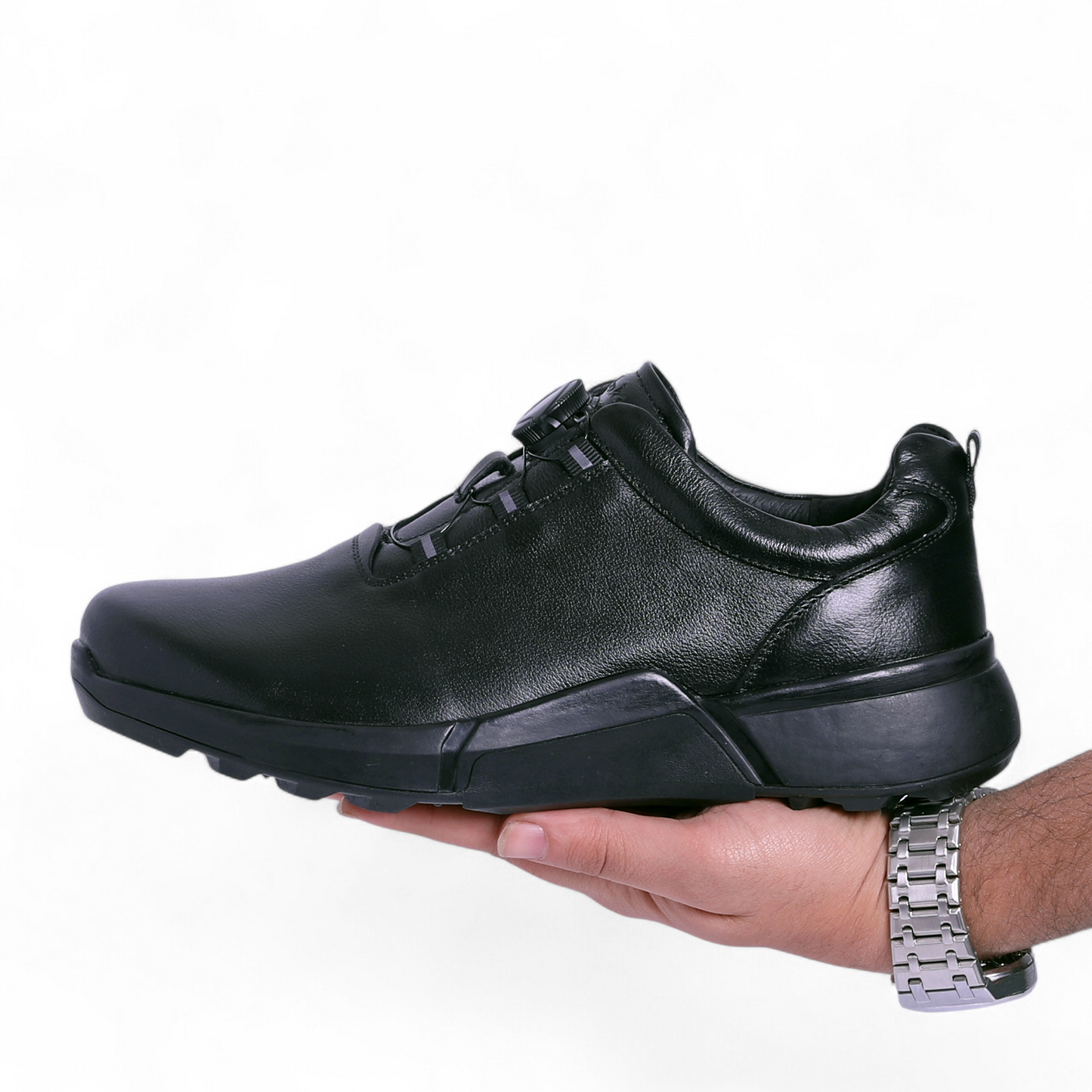 Clarks-Inspired Leather Dial-Fit Shoes – Smart Comfort with Easy Control - CLA - in Black
