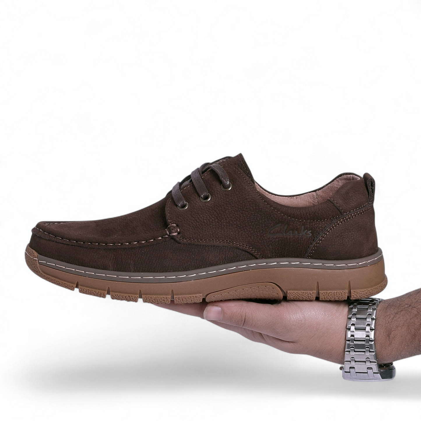 Clarks-Inspired Casual Leather Shoes – Classic Comfort & Timeless Style - AKS - in Brown