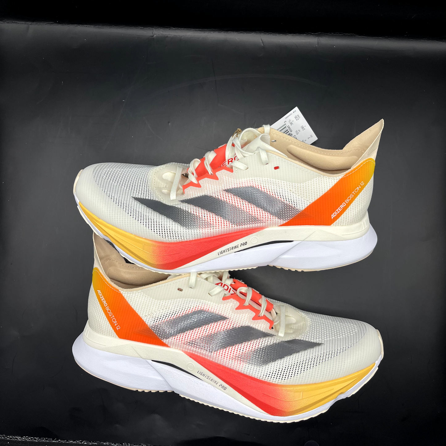 Adidas Adizero Boston 12 - Performance Running Shoes - TON - in White×orange