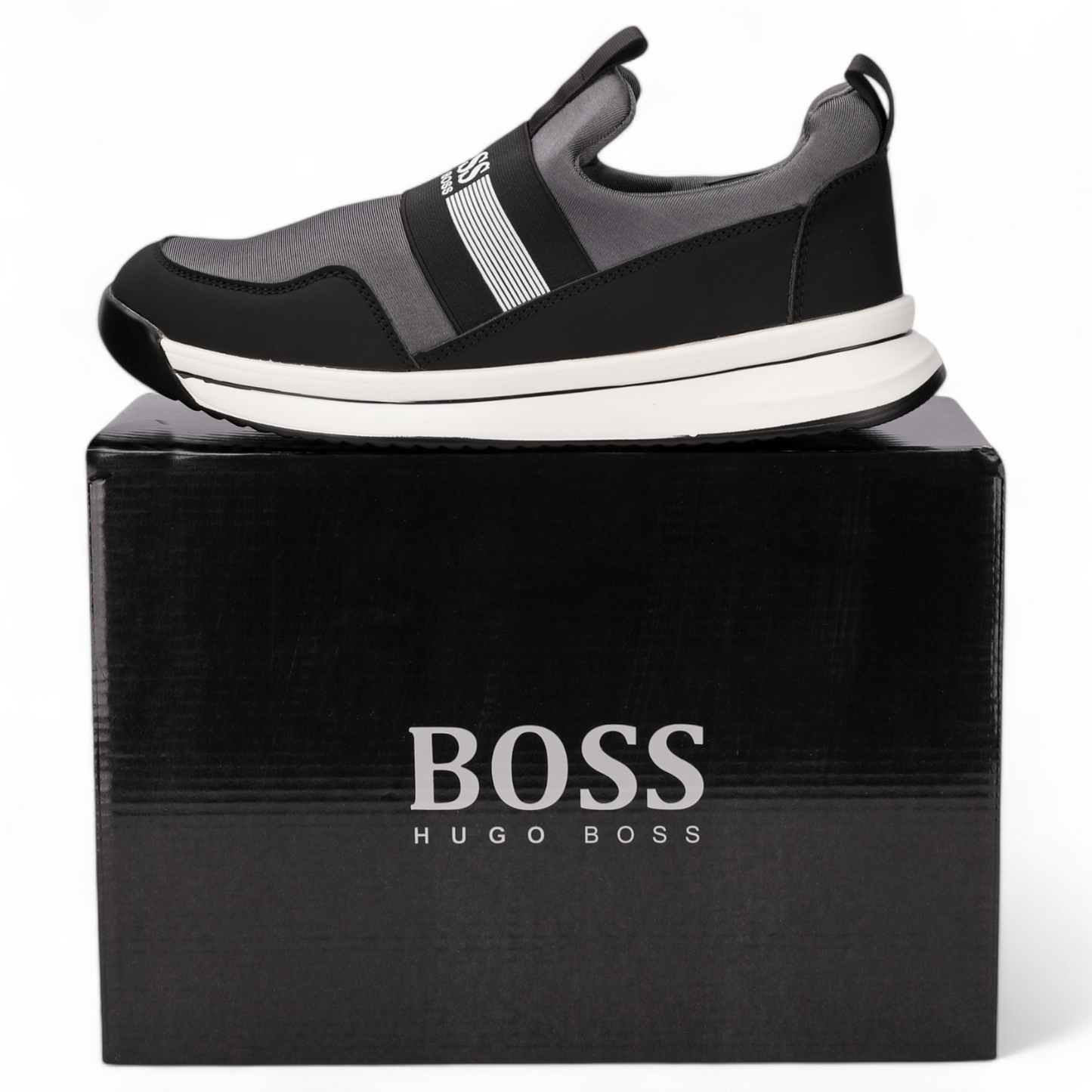 Boss men's casual sneakers BT - in black×grey