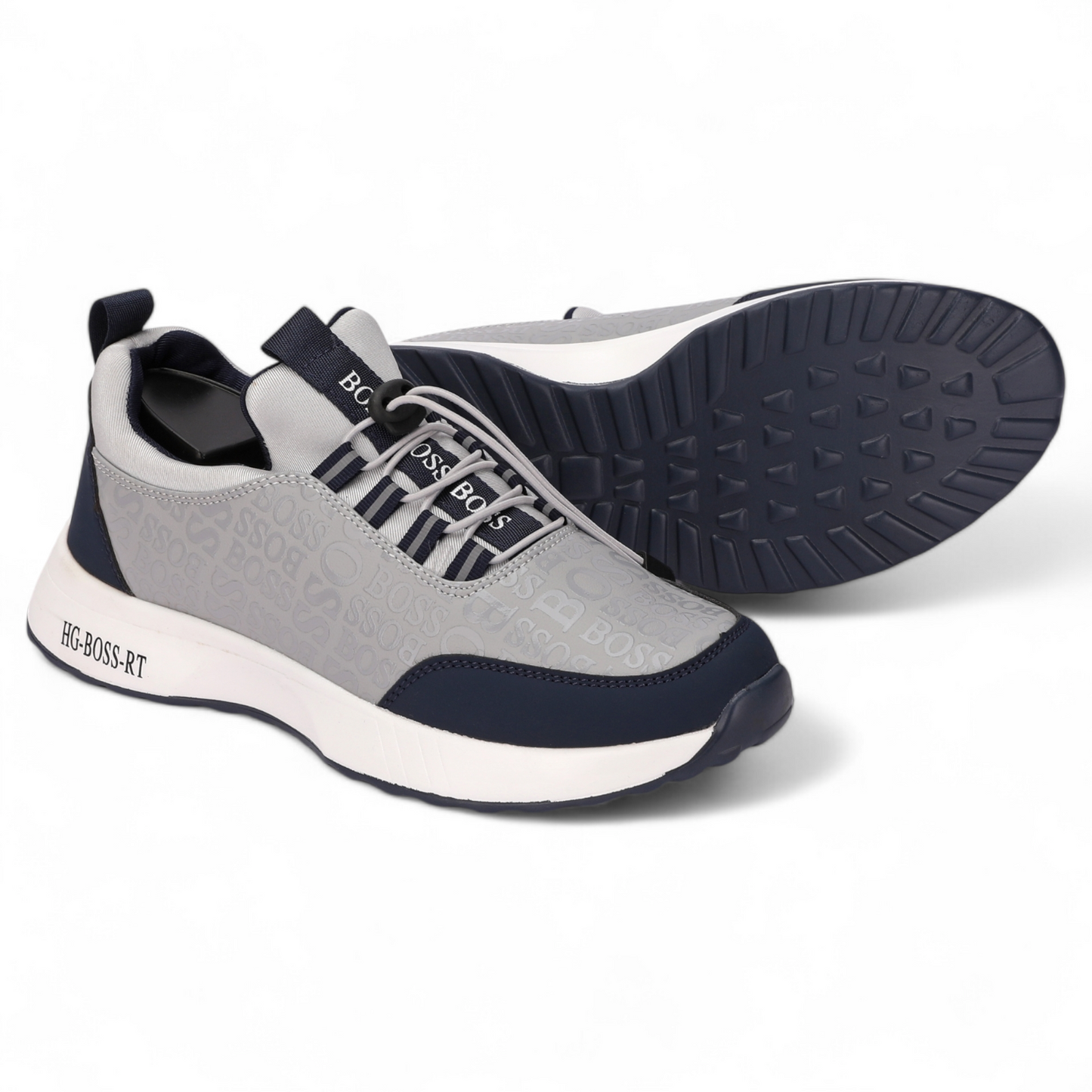Boss men's casual sneakers KL - in grey×navy