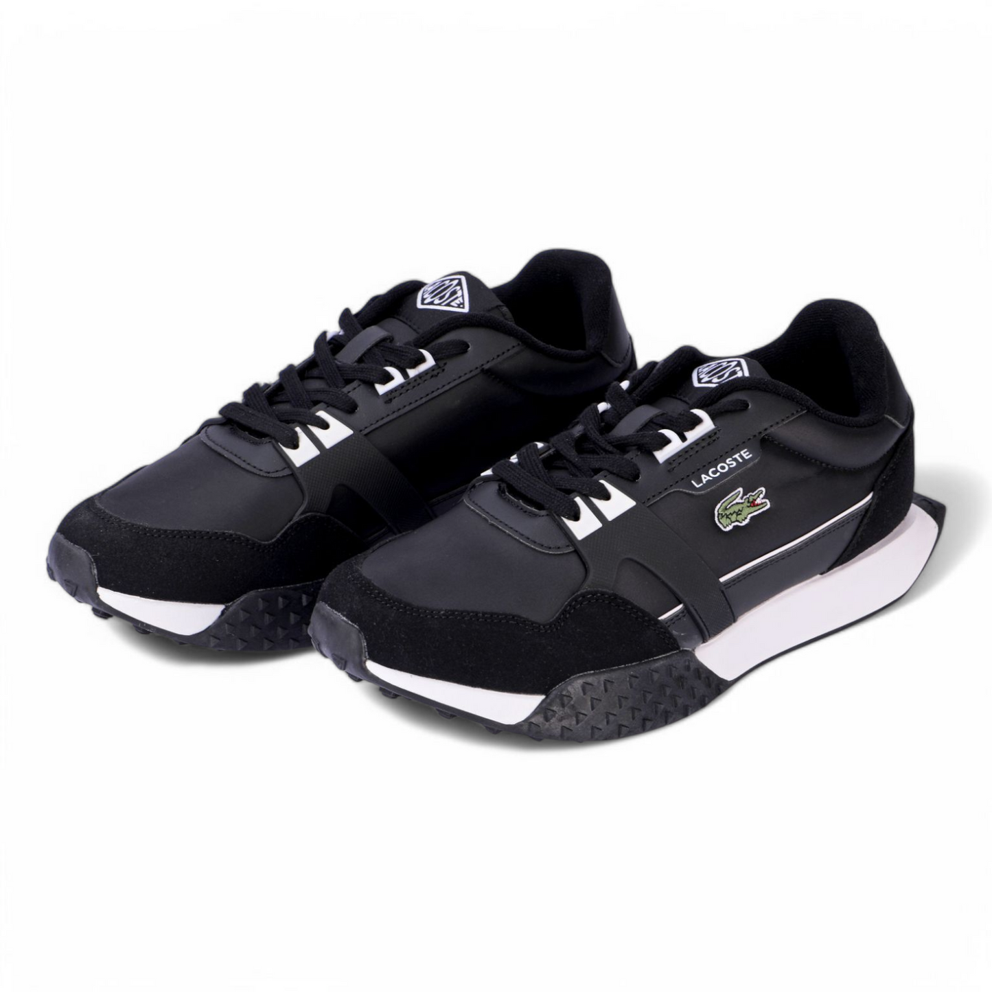 Lacoste l-spin deluxe leather trainers shoes LA - in Black