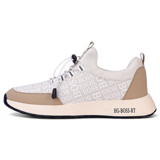 Boss men's casual sneakers KL - in white×beige